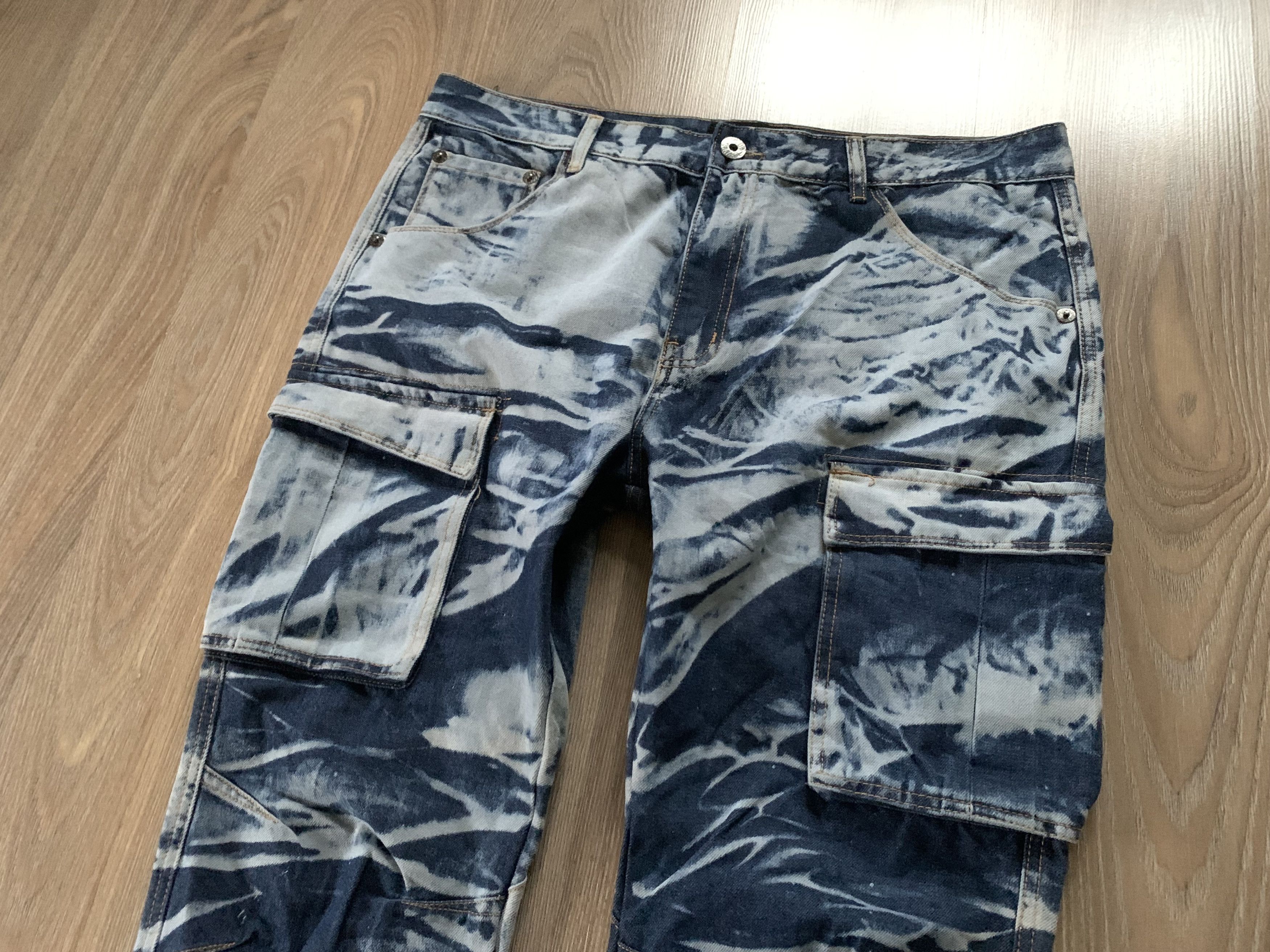 Denime Nobel League Tie Dye Pocket Cargo Jeans Size US 38 / EU 54 - 4 Thumbnail