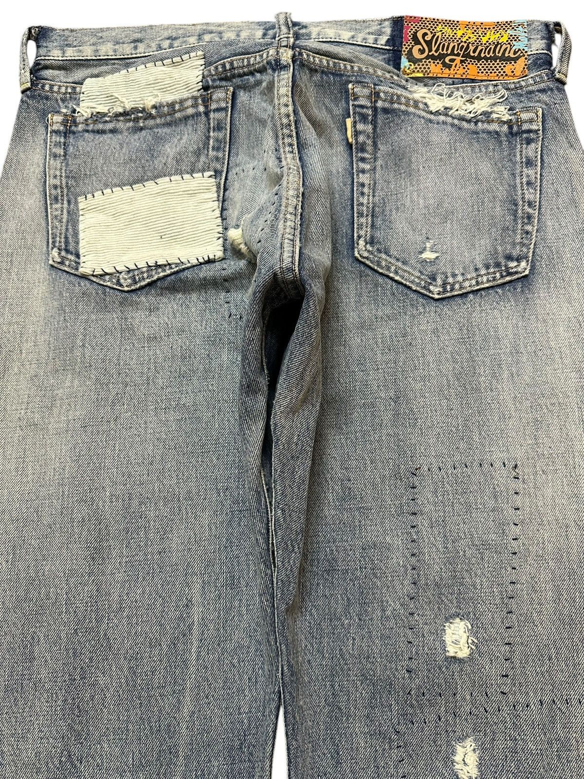 Japanese Brand Vintage Japanese Brand Faded Wash Distressed Patch Jeans Size US 32 / EU 48 - 5 Thumbnail