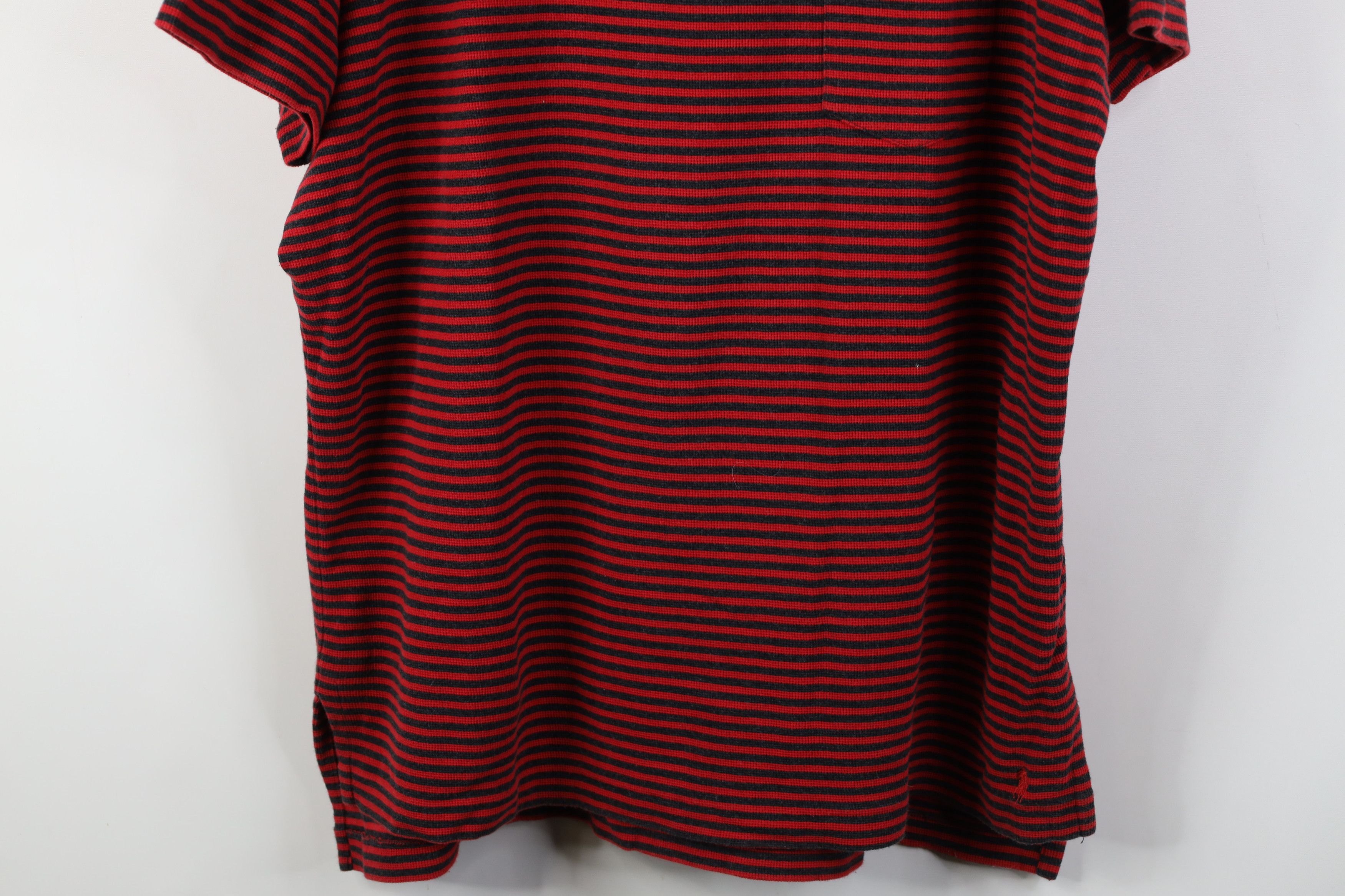 Ralph Lauren Vintage 90s Ralph Lauren Waffle Knit Golf Polo Shirt Red Size US XL / EU 56 / 4 - 3 Thumbnail