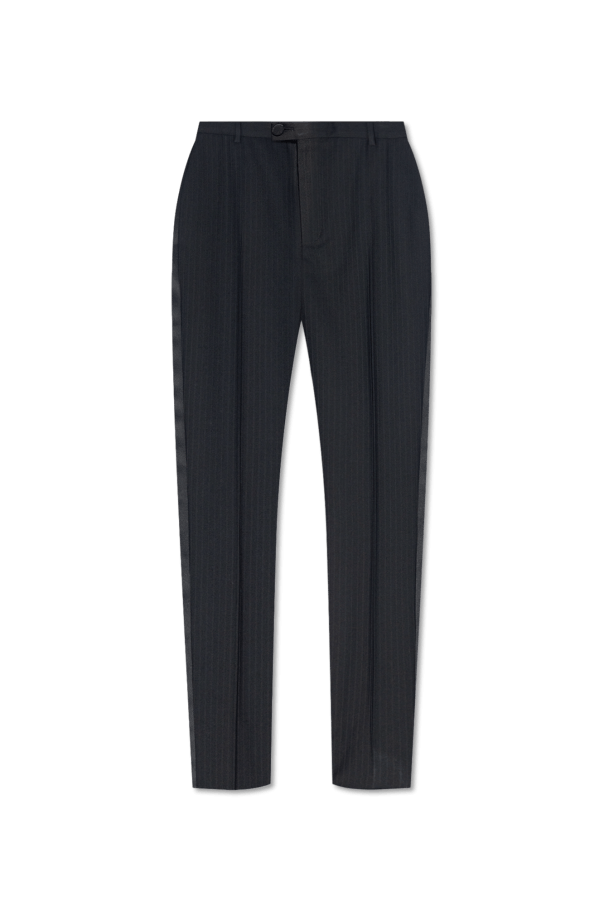 Saint Laurent Paris o1s1wg110126 777361 High Waisted Tuxedo Pants in Black Size US 30 / EU 46 - 1 Thumbnail