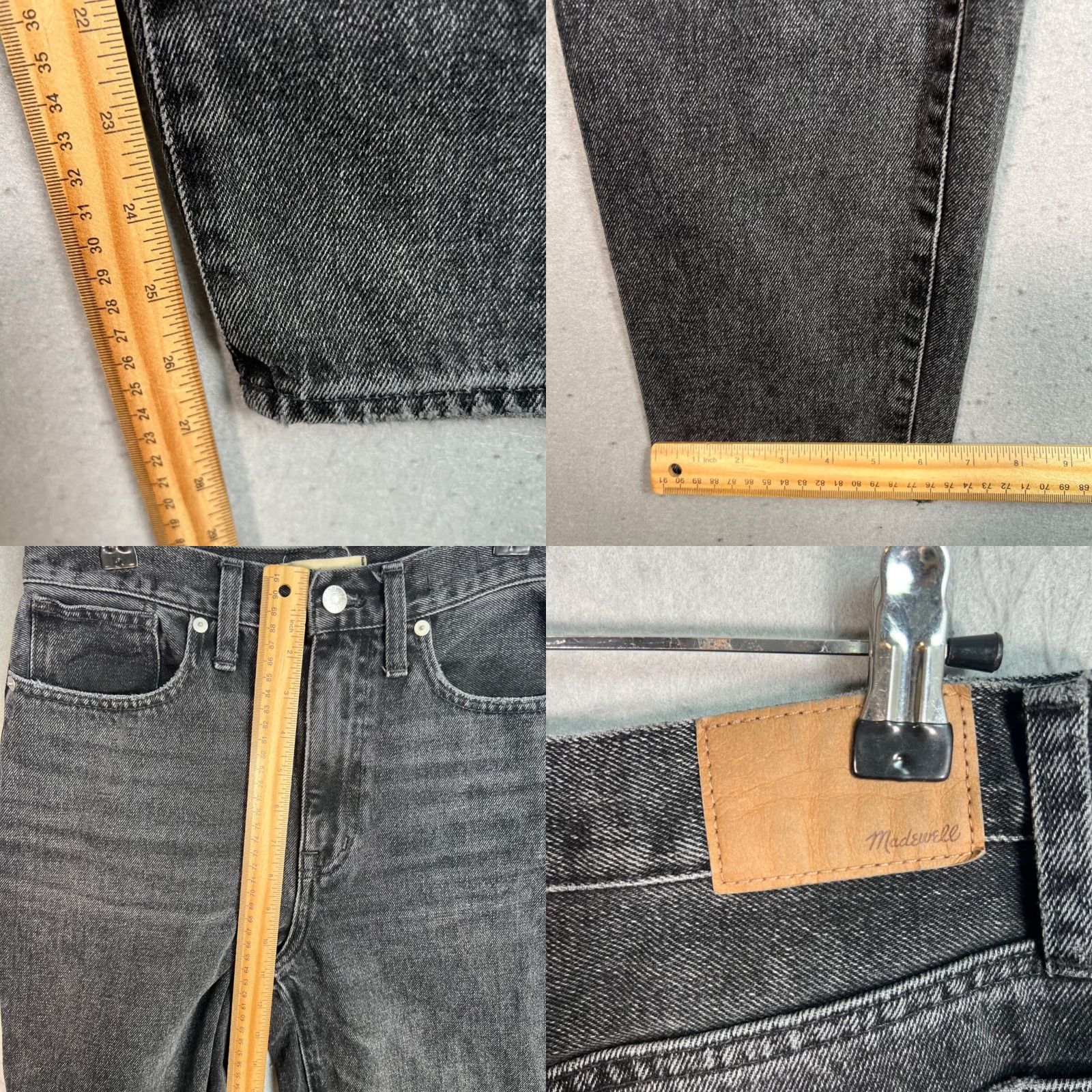 Madewell Madewell Womens 26 Denim Jeans Baggy Tapered High-Rise Black Cotton Denim 5-Pocket Womens Jeans Size 26" / US 2 / IT 38 - 8 Thumbnail
