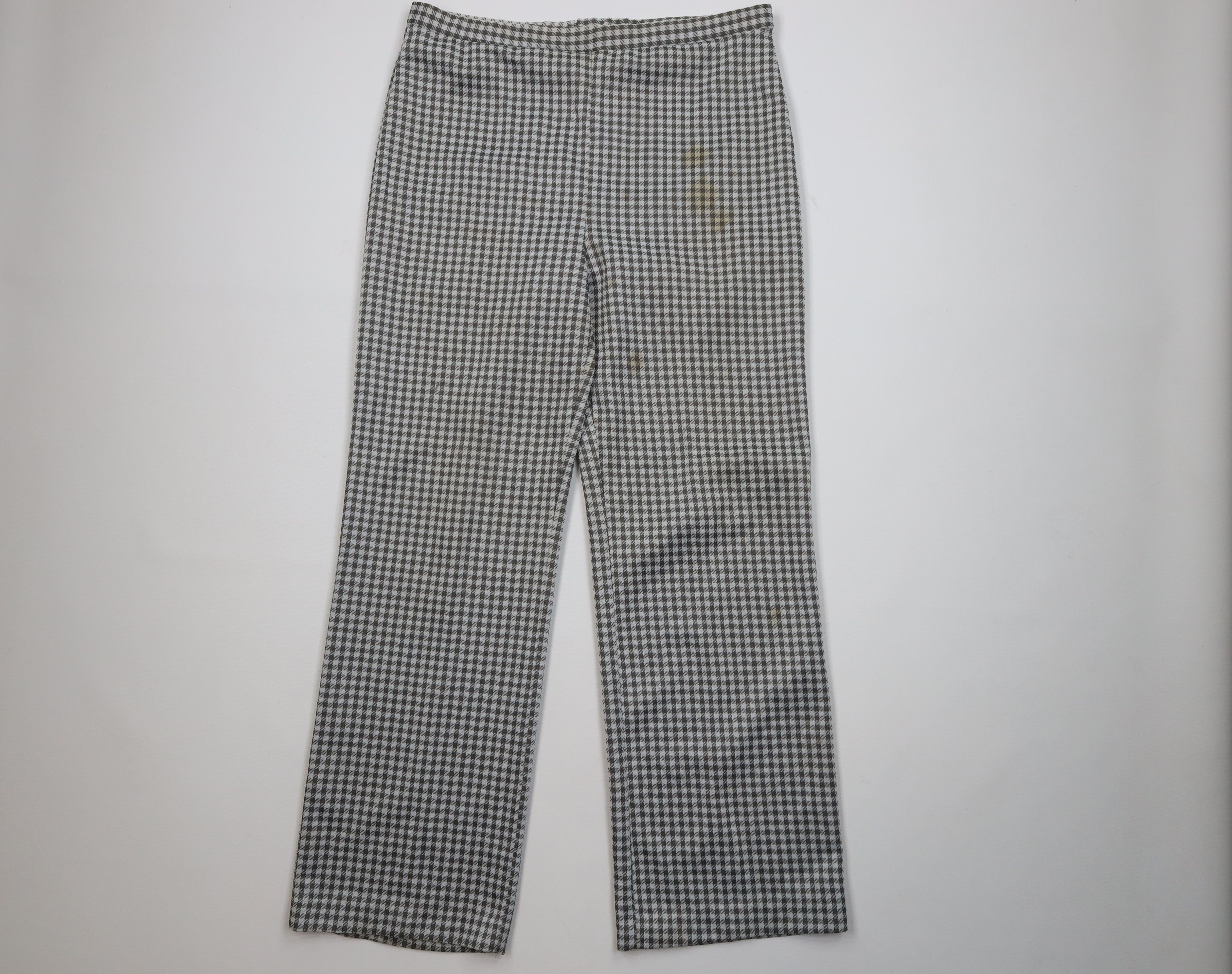 Vintage Vintage 70s Streetwear Bell Bottoms Pants Gray Plaid USA Size 38" / US 16 / IT 52 - 1 Thumbnail