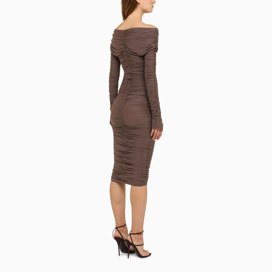 THE ANDAMANE o1d2blof1024 Nicole Dress In Brown Size XS / US 0-2 / IT 36-38 - 3 Thumbnail
