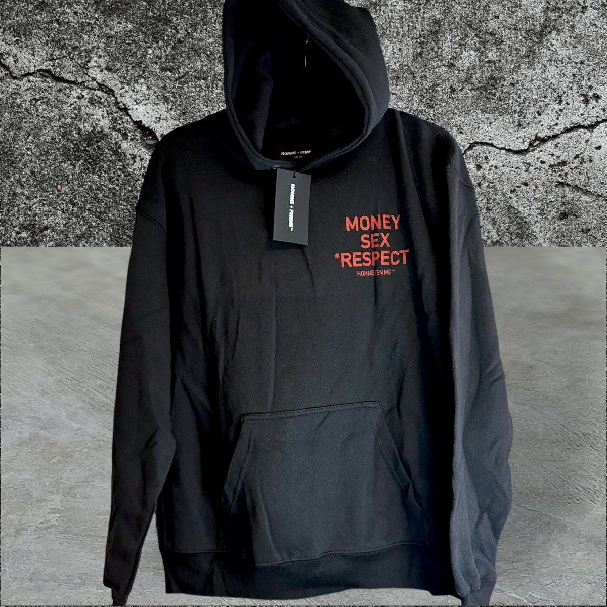 Homme + Femme La •NWT• Homme + Femme LA Black w/ Red Money Sex Respect Hoodie Size US L / EU 52-54 / 3 - 3 Thumbnail