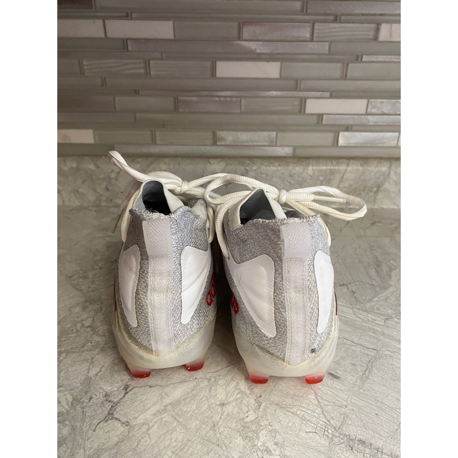Adidas Adidas White and Red Football Cleats Size 13.5 Size US 13 / EU 46 - 4 Thumbnail