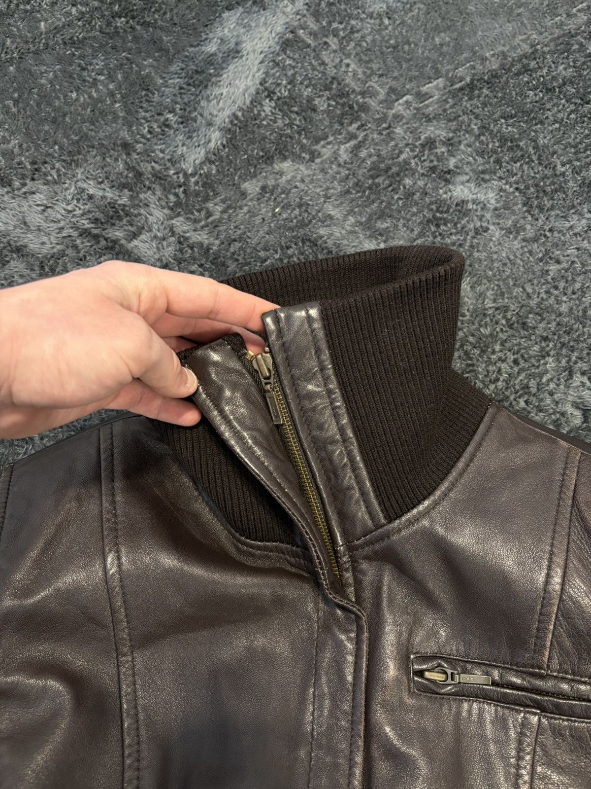 Japanese Brand 00s Vintage Leather Bomber Y2K Jacket Size US S / EU 44-46 / 1 - 6 Thumbnail