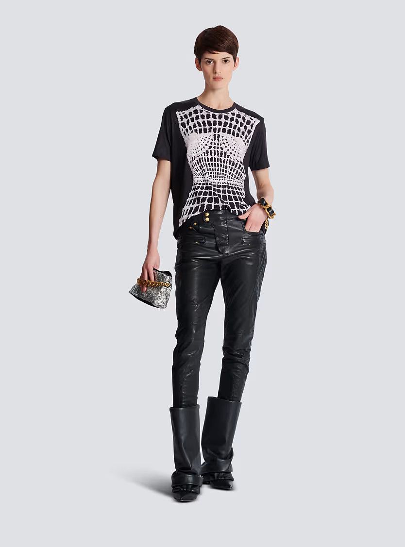Balmain o1s1wg111225 Trompe l'oeil-Print T-Shirt in Black Size M / US 6-8 / IT 42-44 - 4 Thumbnail