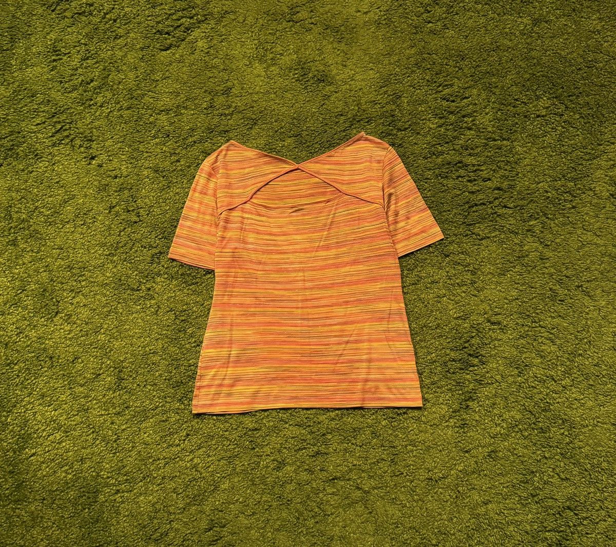 Designer × Missoni × Vintage Missoni 1990s vintage coloured striped t-shirt Size M / US 6-8 / IT 42-44 - 2 Thumbnail