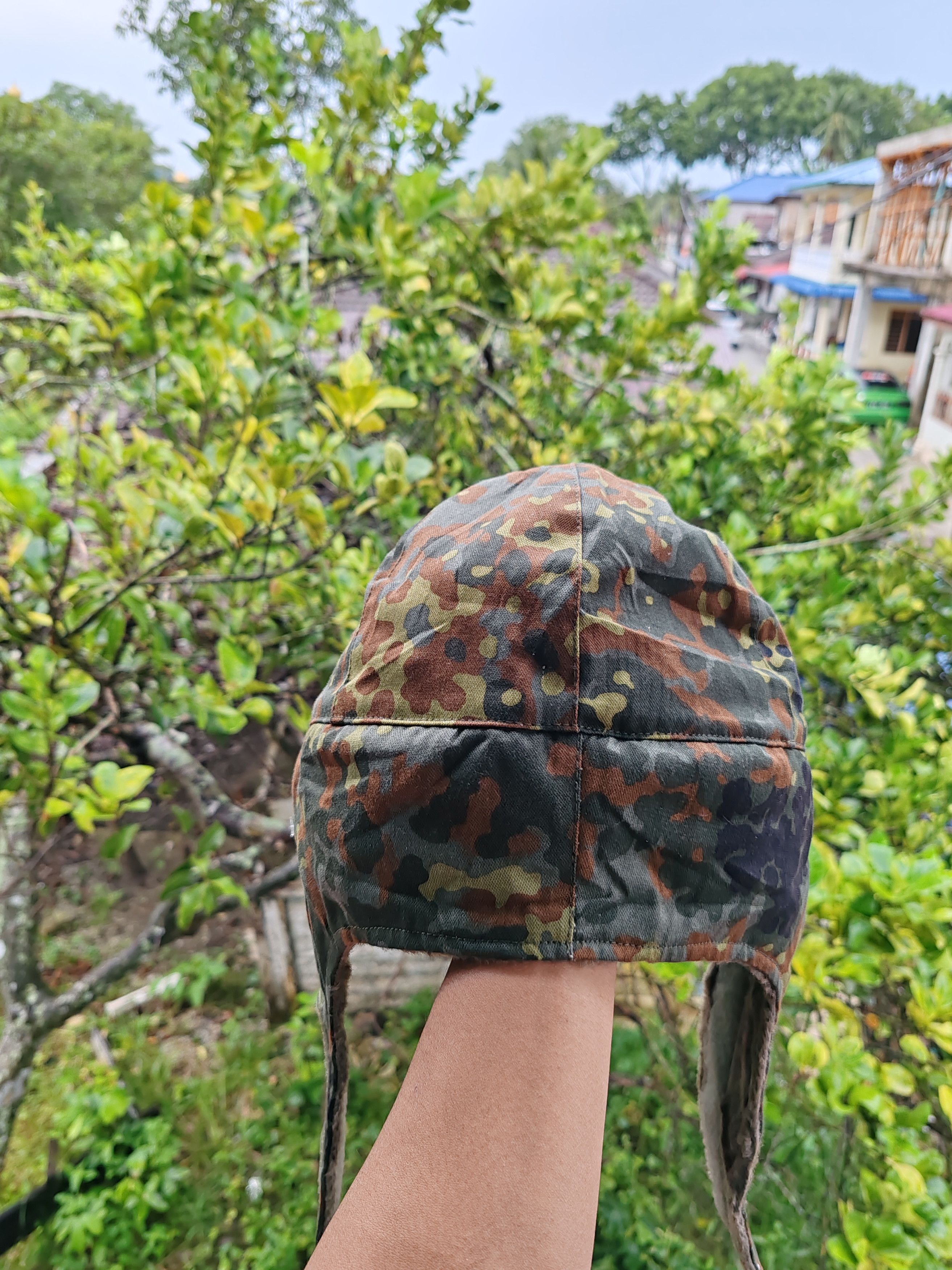 Vintage Genuine German Army Cold Weather Hat in Flecktarn Camo Size ONE SIZE - 3 Thumbnail