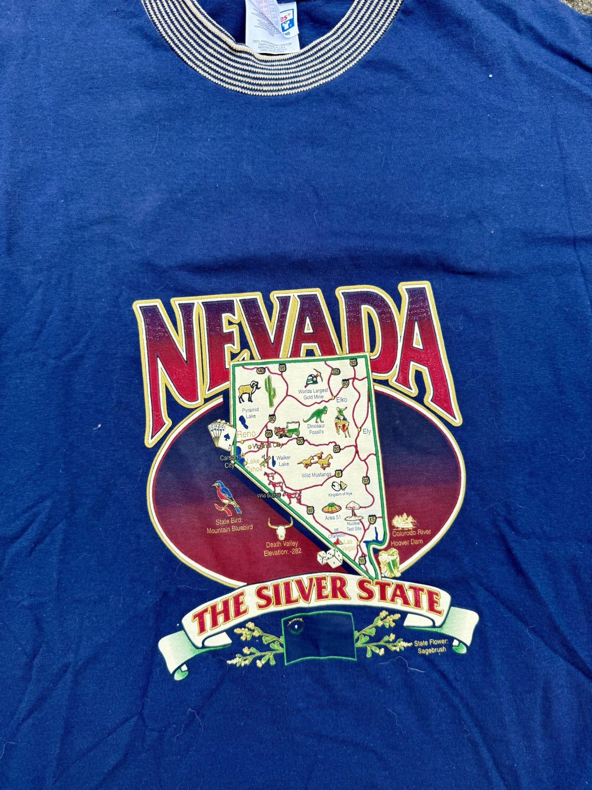 Hanes VINTAGE Nevada Silver State Map Graphic Shirt MADE IN USA Size US XXL / EU 58 / 5 - 2 Thumbnail