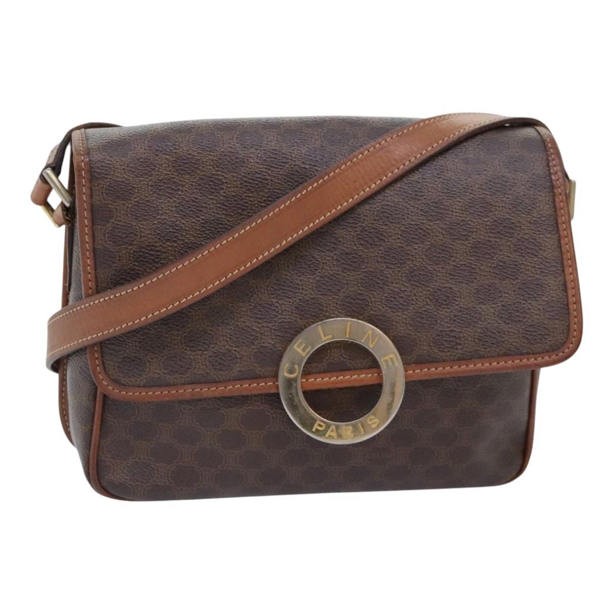 Celine CELINE Macadam Canvas Circle Shoulder Bag Pvc Leather Brown Size ONE SIZE - 1 Thumbnail