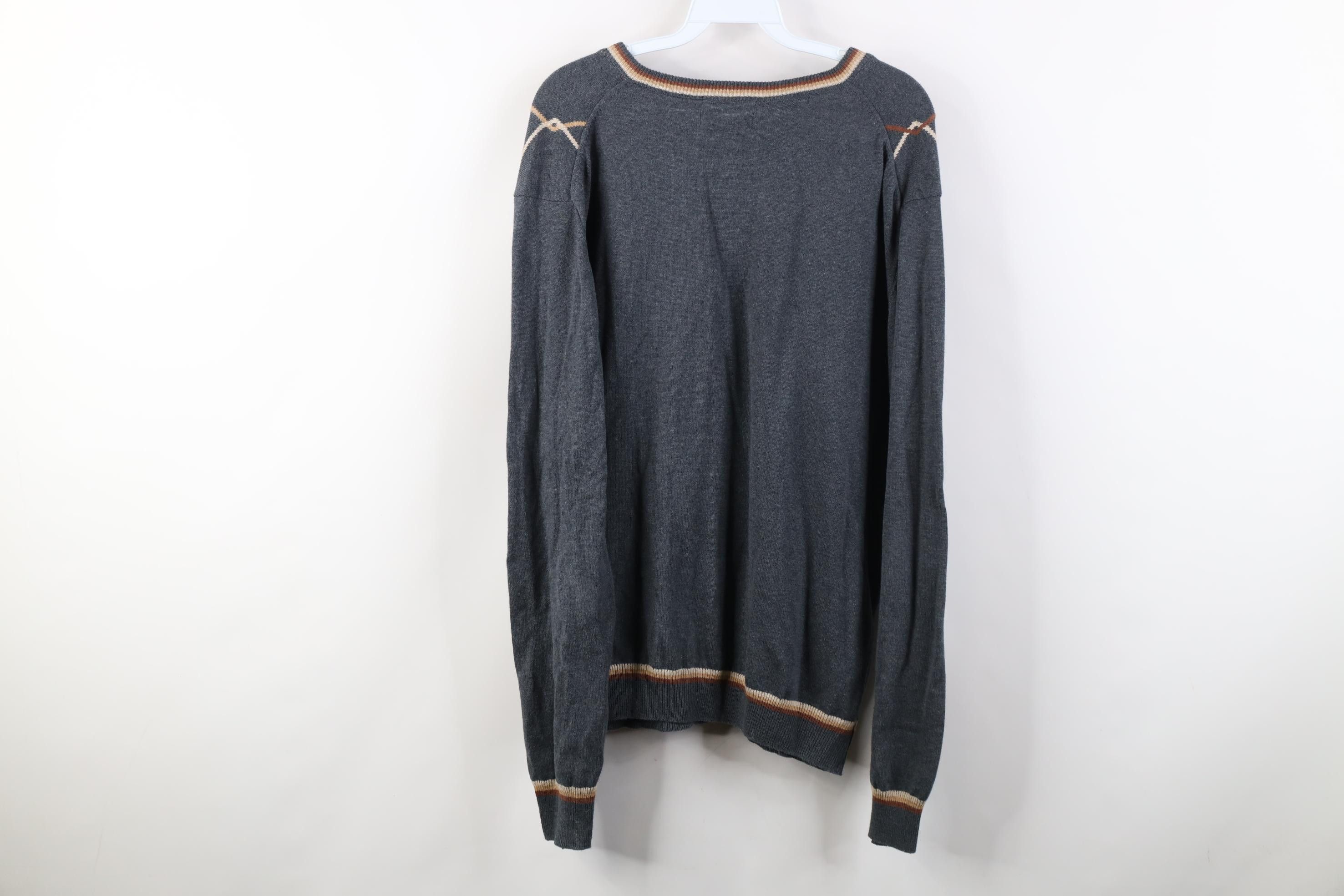 Vintage Vintage 90s Diamond Combed Cotton Knit Golf Sweater Gray Size US M / EU 48-50 / 2 - 7 Thumbnail