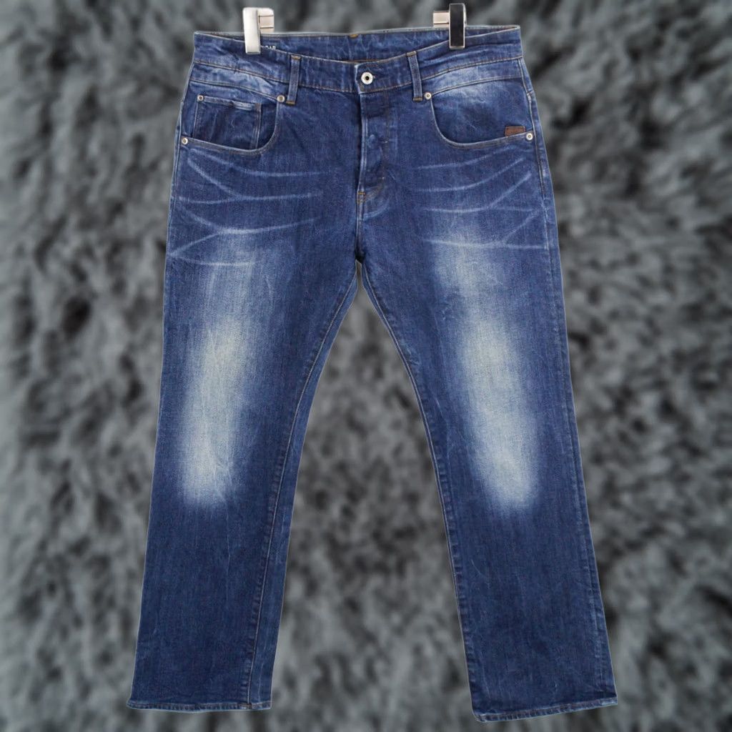 G-Star G-STAR Radar Loose Jeans Men's W33/L30 Whiskers Faded Button Fly Blue Jeans Size US 33 - 1 Thumbnail