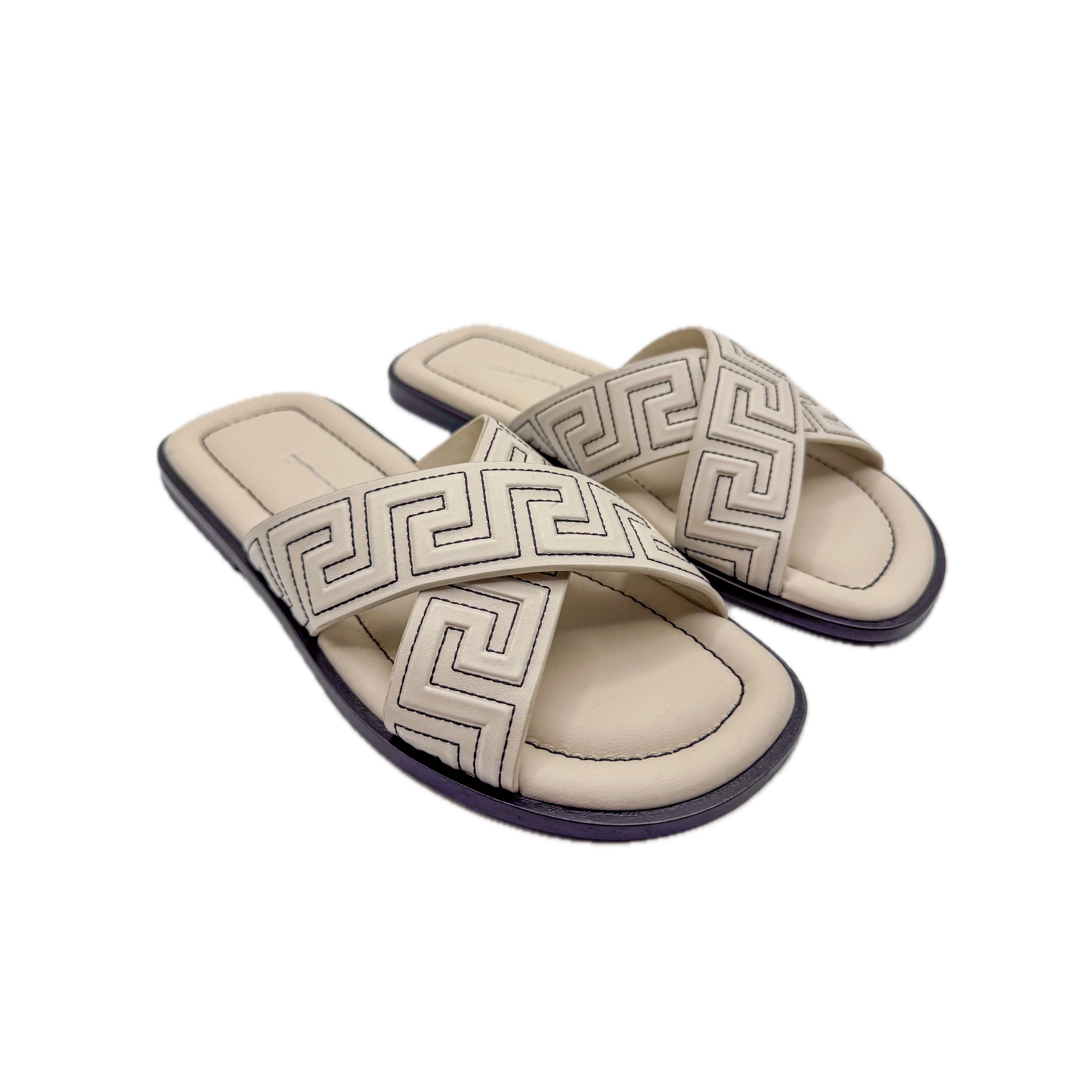 Versace Versace Off White Motif Sandals Size 41 Size US 8 / EU 41 - 1 Thumbnail