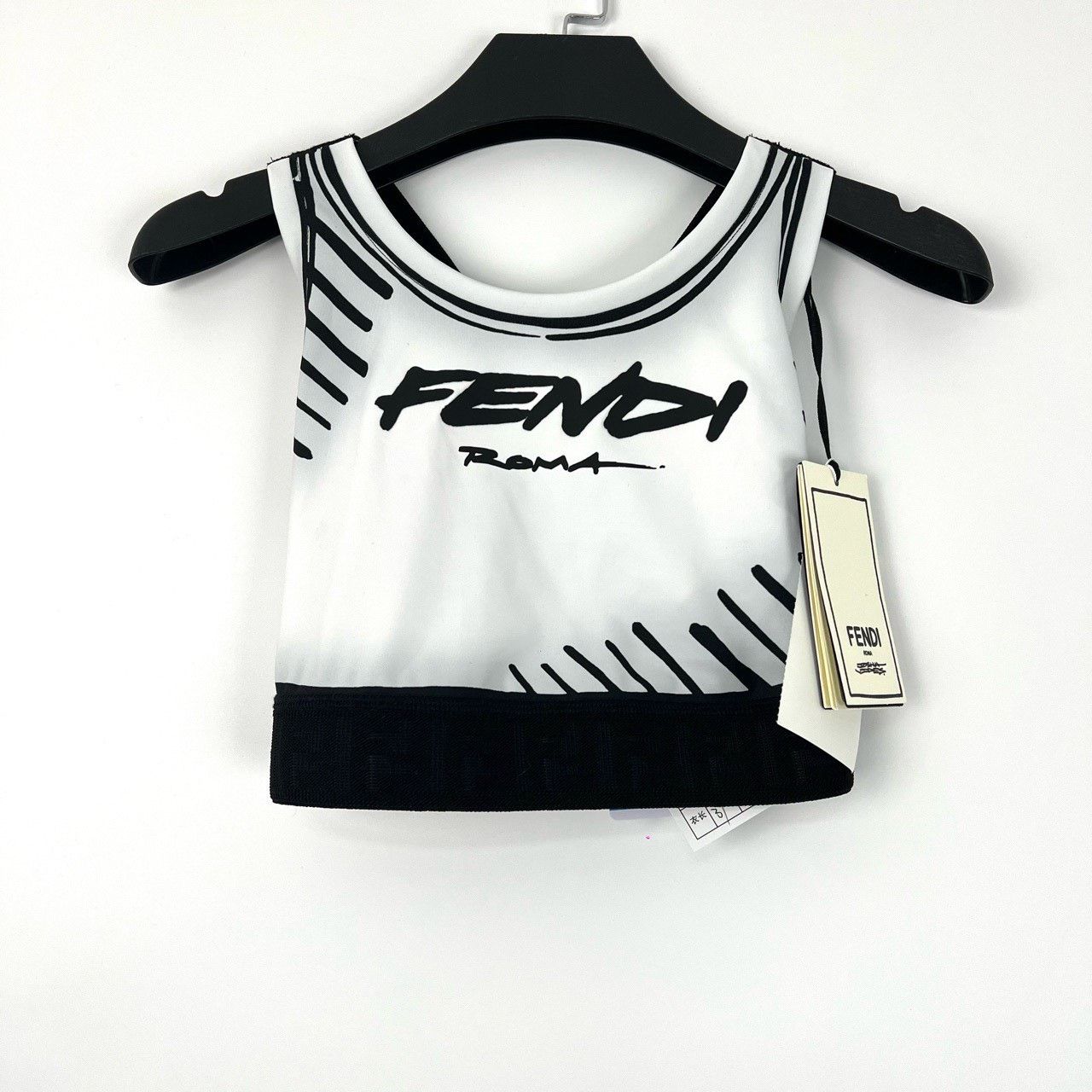 Fendi Fendi Black White Cursive Letter Sports Vest Size S / US 4 / IT 40 - 1 Thumbnail