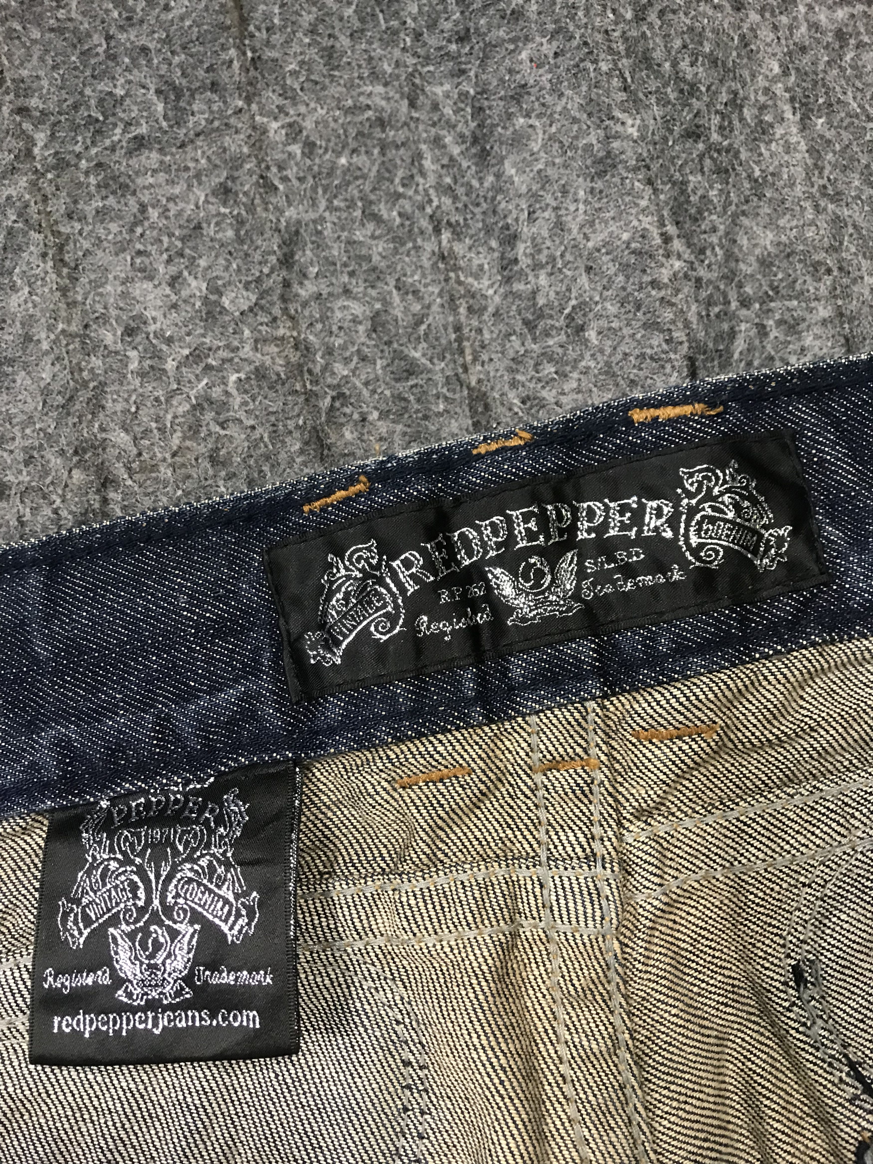Japanese Brand Red Pepper Denim Japan&Co Embroidery Art Indigo Jeans Size US 33 - 7 Thumbnail