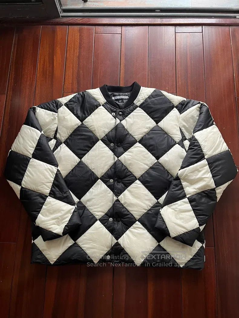 Neighborhood Neighborhood Checkerboard Pattern Down Jacket Size US L / EU 52-54 / 3 - 2 Thumbnail