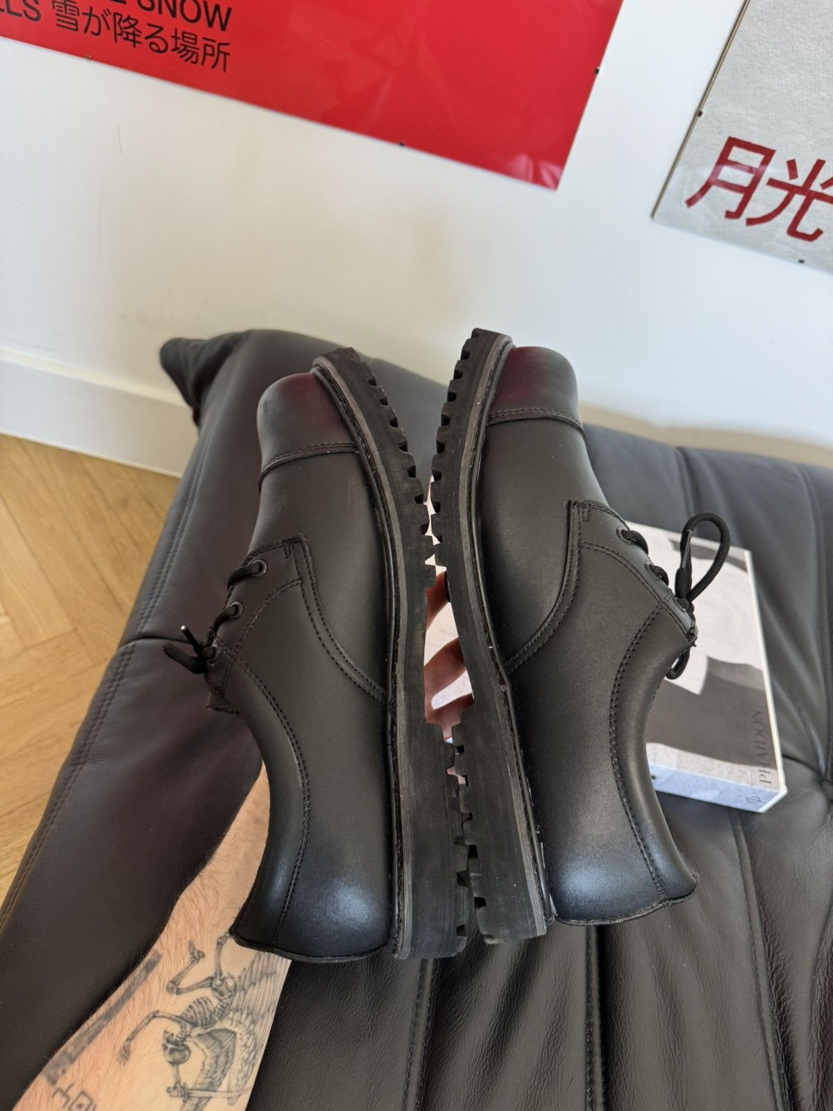 Leather Rare Vintage Avant Garde Platform Derby Leather Boots Grail Size US 12 / EU 45 - 3 Thumbnail