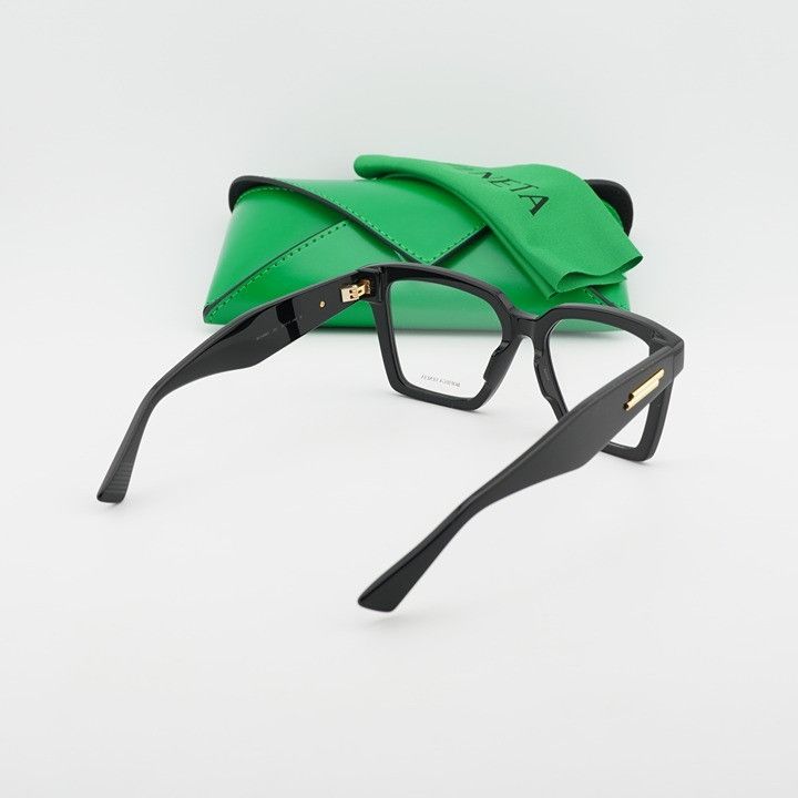 Bottega Veneta Bottega Veneta BV1458O 001 Eyeglasses Black 52mm Square Fram Size ONE SIZE - 10 Thumbnail