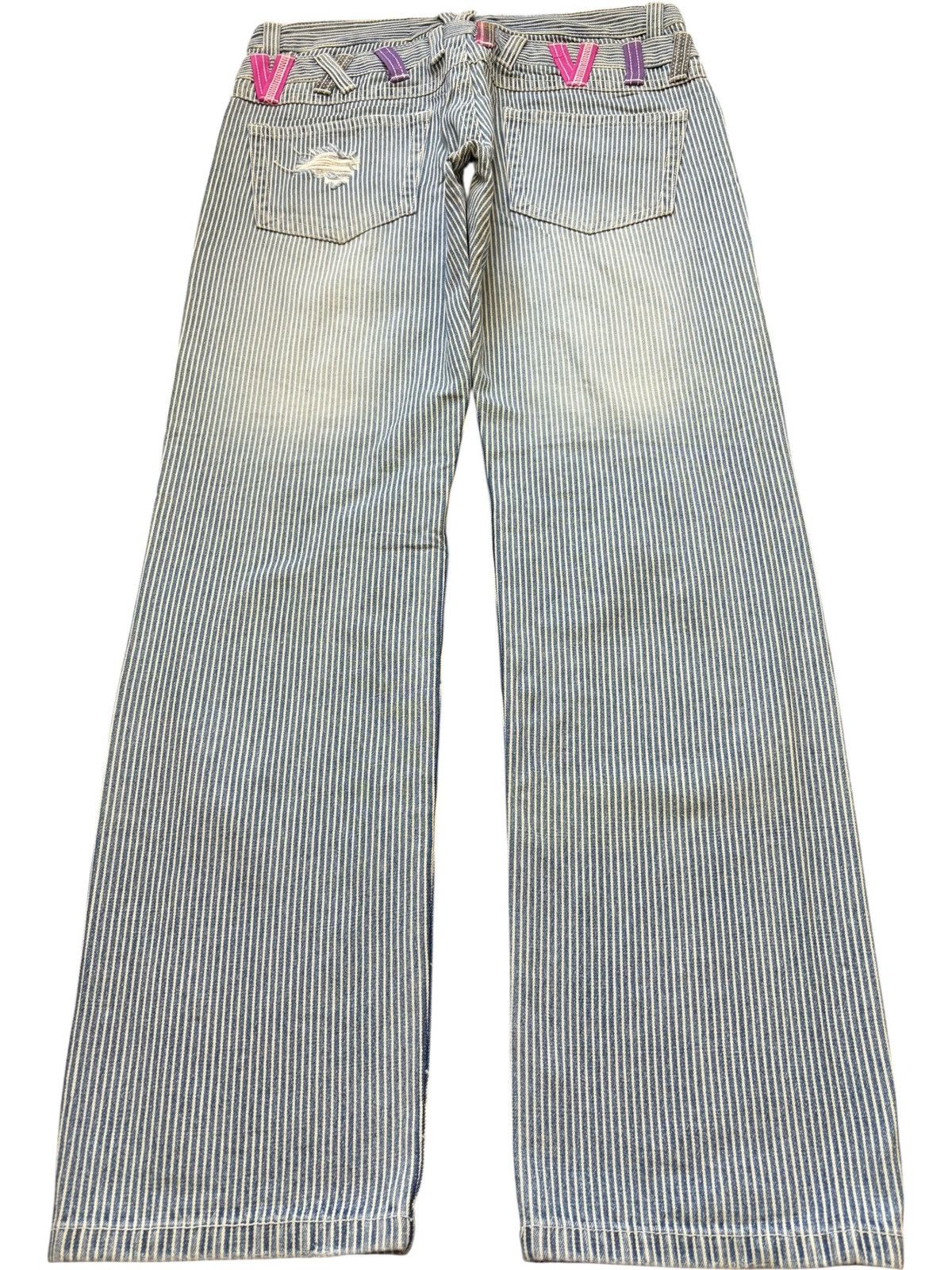Ksubi Vintage Japanese Brand Double Waist Hickory Distress Jeans Size 32" / US 10 / IT 46 - 2 Thumbnail