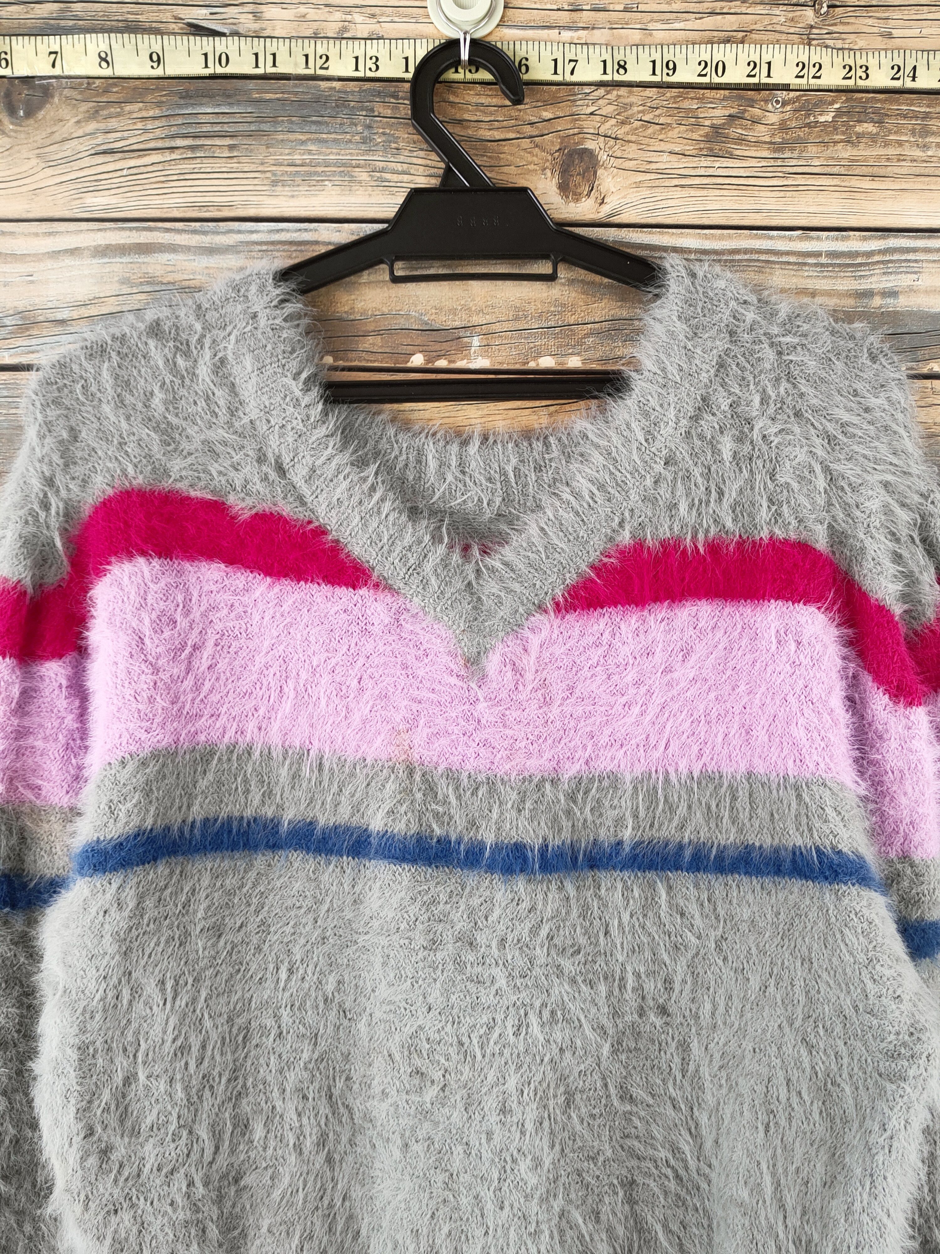 Japanese Brand DL Muse muse Gray Fur Mohair shaggy Knitwear #46-989 Size M / US 6-8 / IT 42-44 - 2 Thumbnail
