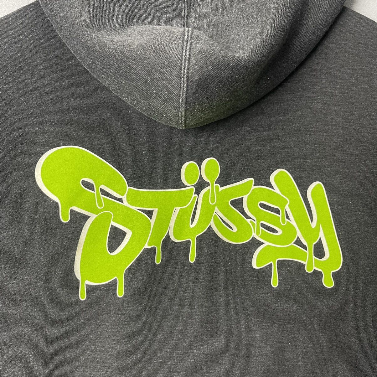 Stussy Vintage Stussy Neon Logo Hoodie Grey USA Streetwear Size US M / EU 48-50 / 2 - 2 Thumbnail