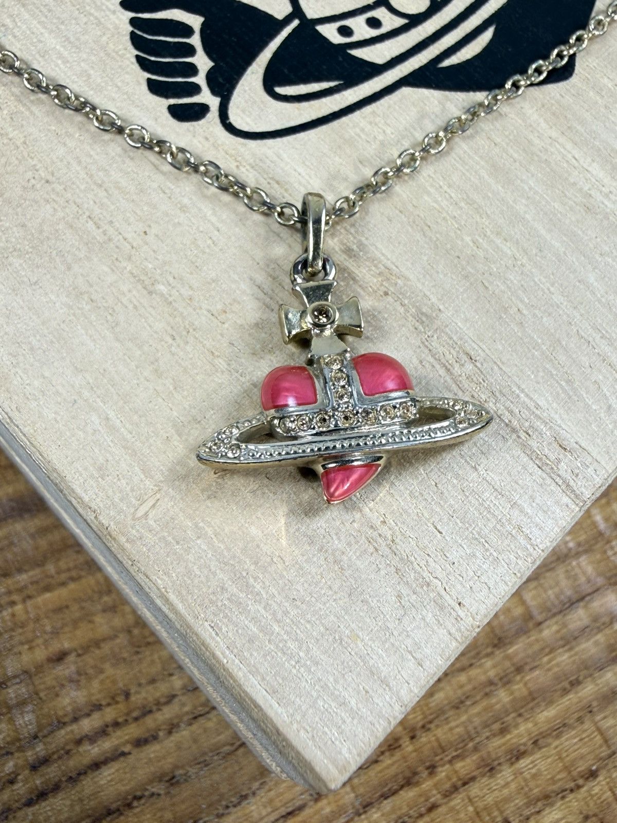 Vivienne Westwood Vivienne Westwood Diamante Heart Pendant Necklace Red Size ONE SIZE - 7 Thumbnail