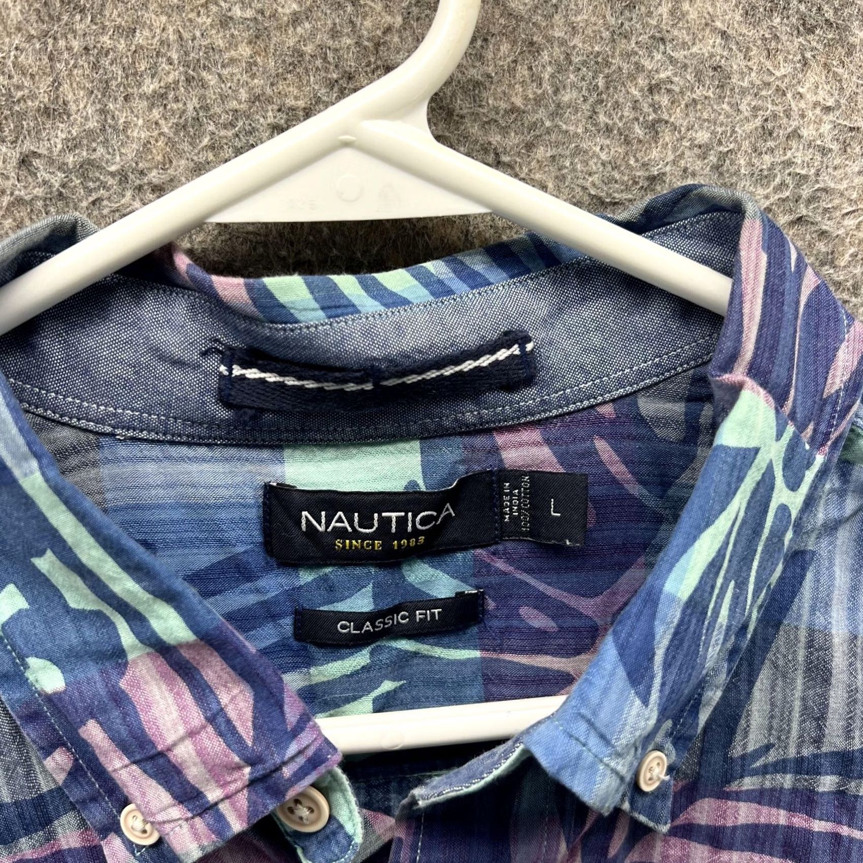 Nautica Nautica Shirt Mens L Multicolor Floral Hawaiian Short Sleeve Button Front Shirt Size US L / EU 52-54 / 3 - 3 Thumbnail