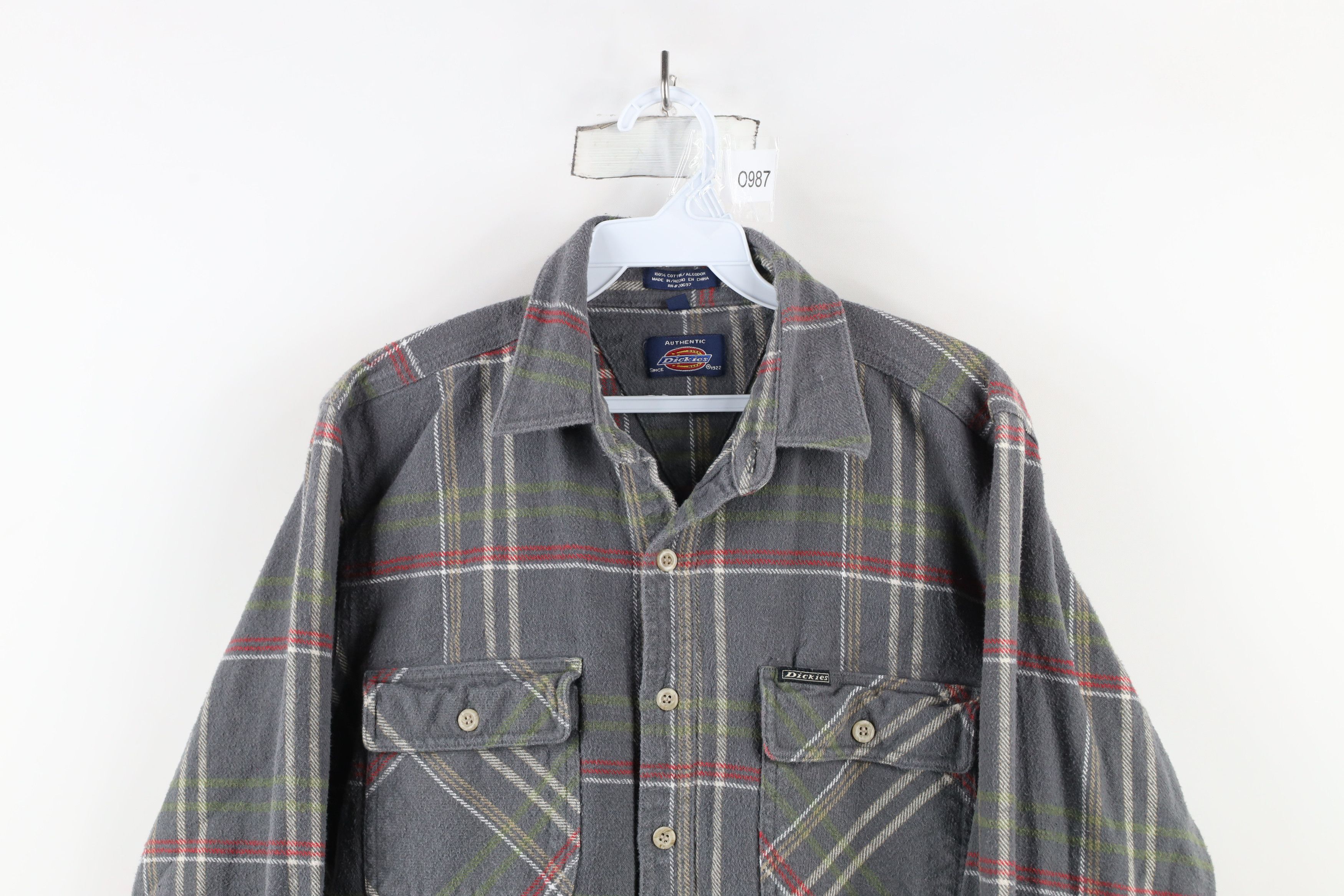 Dickies × Vintage Vintage 90s Dickies Heavy Flannel Collared Button Shirt Size US M / EU 48-50 / 2 - 2 Thumbnail