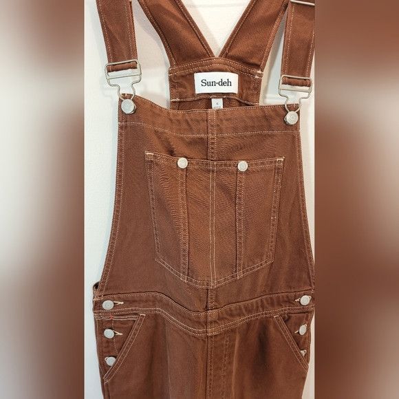 Aritzia Aritzia Sun-deh Brown Dungarees Overalls - Size S Size 28" / US 6 / IT 42 - 3 Thumbnail