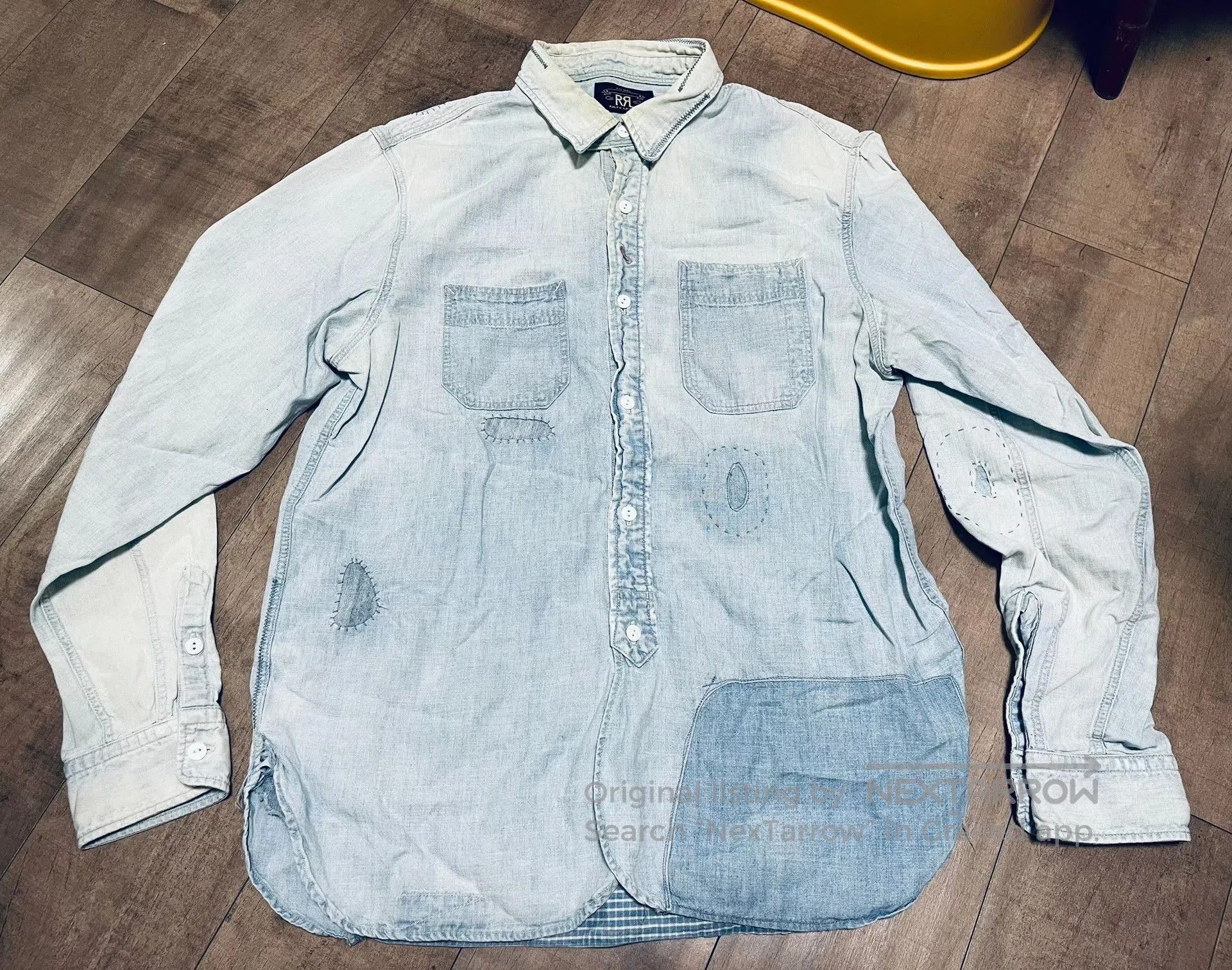 RRL Ralph Lauren RRL Indigo Distressed Patch Shirt Jacket. Size US S / EU 44-46 / 1 - 2 Thumbnail
