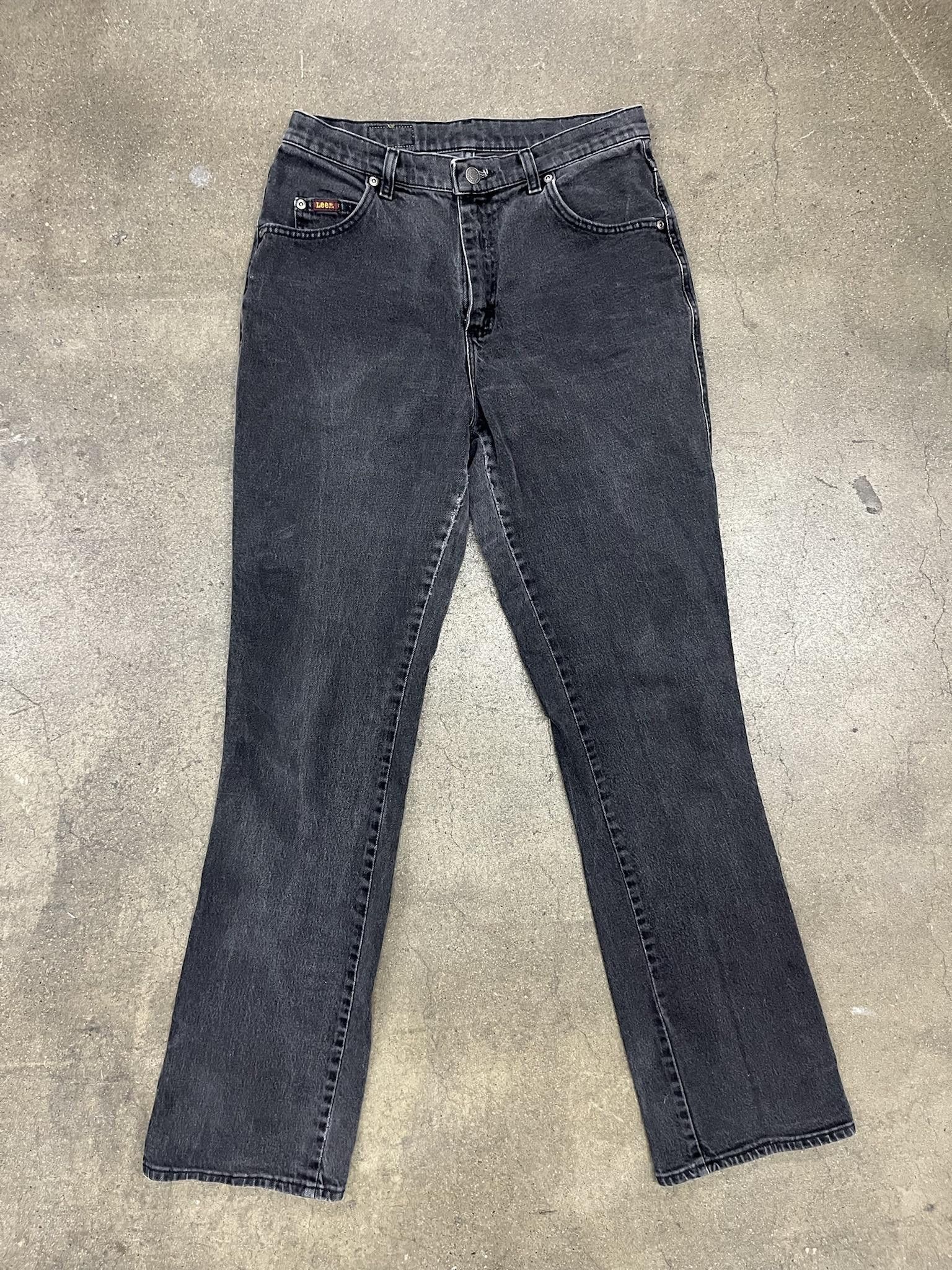Jean × Lee × Vintage 1990's Lee Boot Cut Fit Dark Wash Jeans (Mini Leather Tag) Size US 30 / EU 46 - 1 Thumbnail