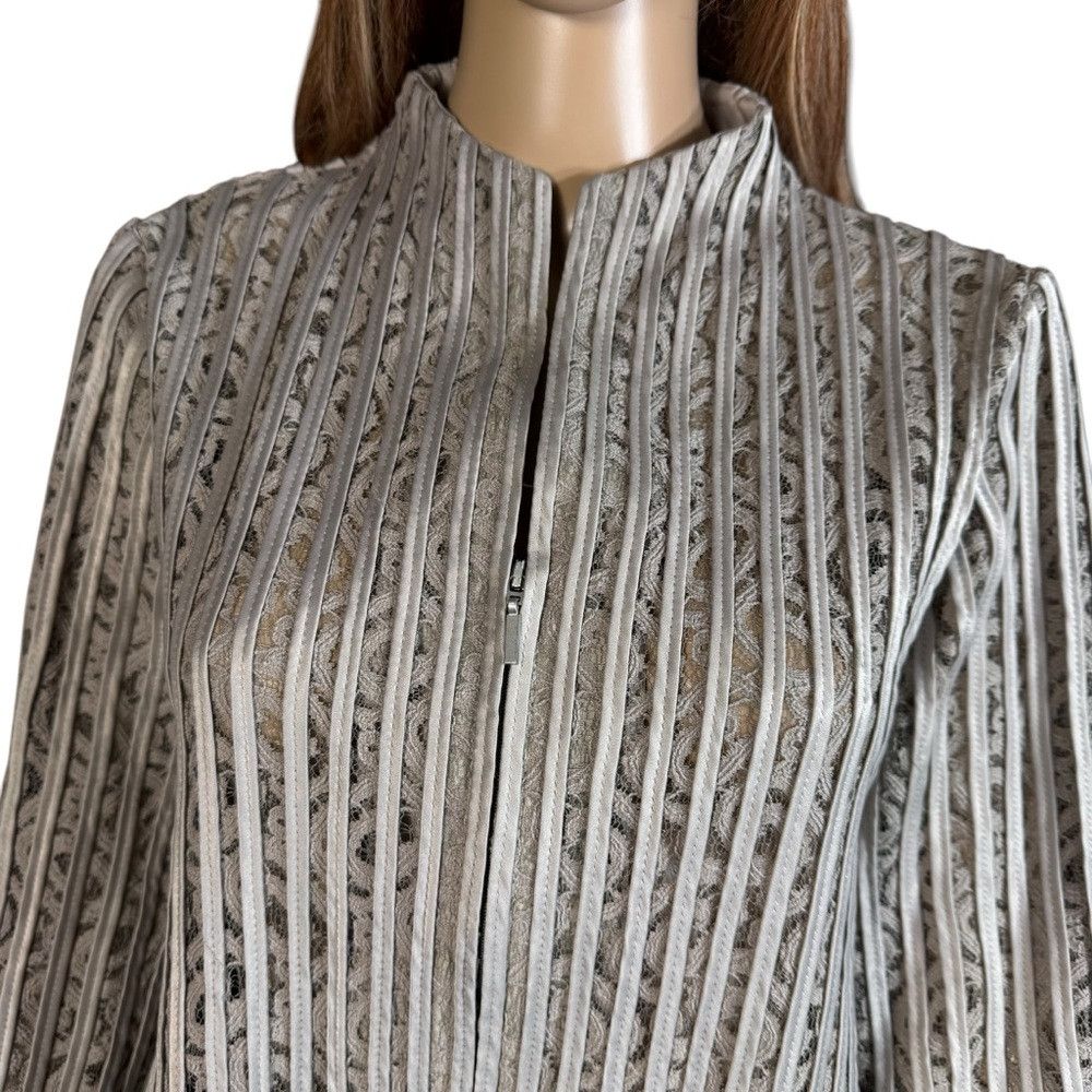 Chicos NWT New $149 Chico's Travelers Vera Mocha Cream Lace Jacket Size M / US 6-8 / IT 42-44 - 2 Thumbnail