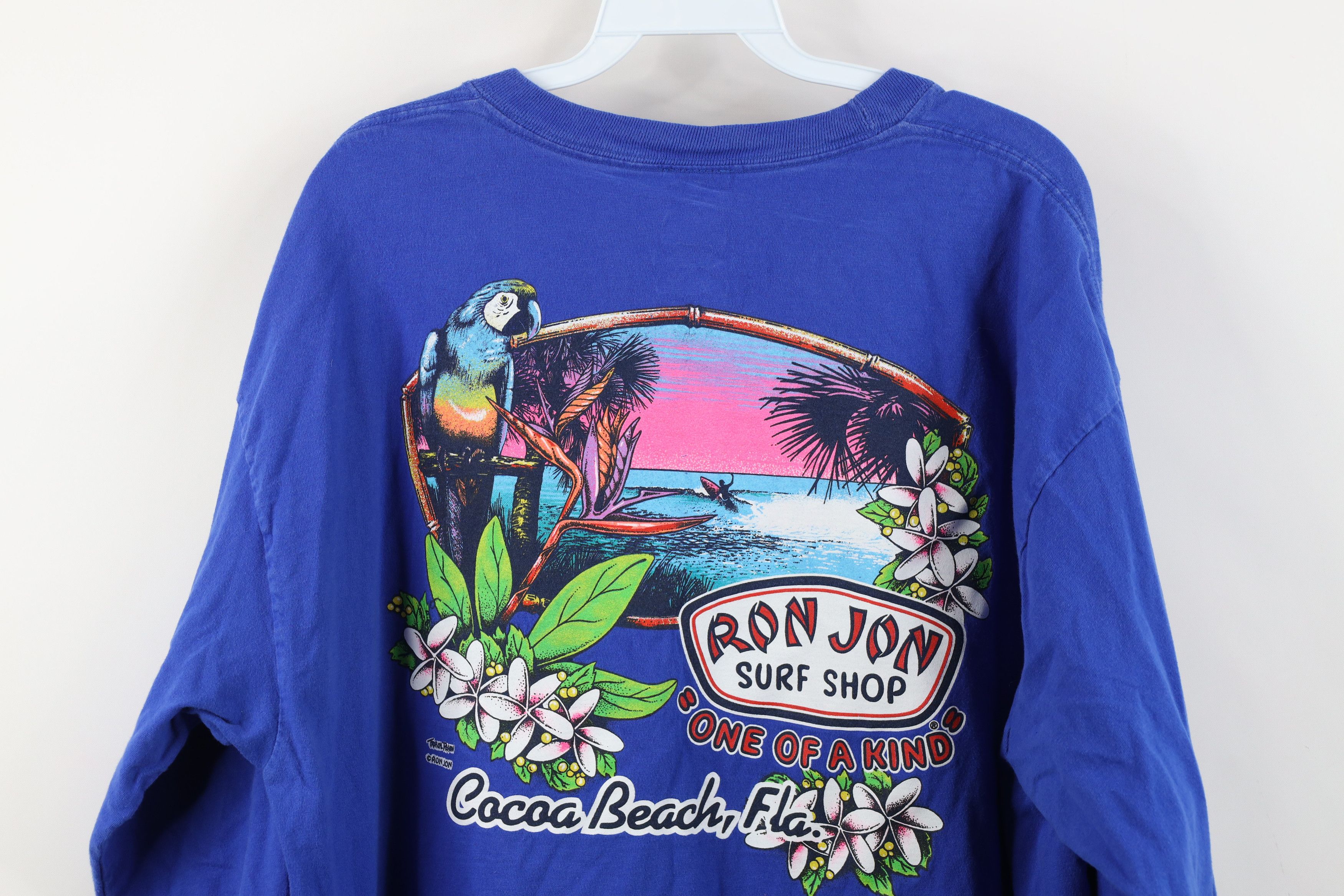 Hanes Vintage Y2K Ron Jon Surf Shop Surfing Long Sleeve T-Shirt Size US XL / EU 56 / 4 - 15 Thumbnail