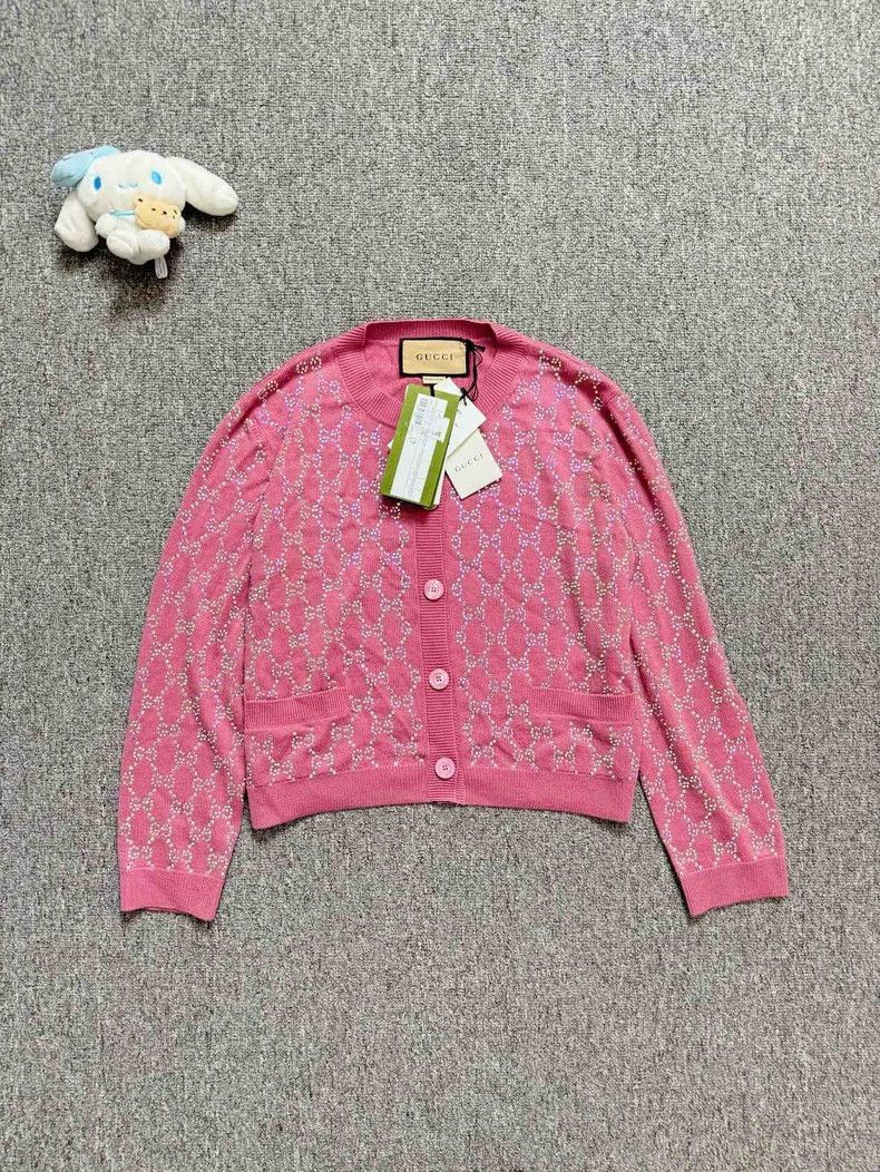 Gucci Pink Logo Knit Cardigan by Gucci-2506 Size US M / EU 48-50 / 2 - 1 Thumbnail
