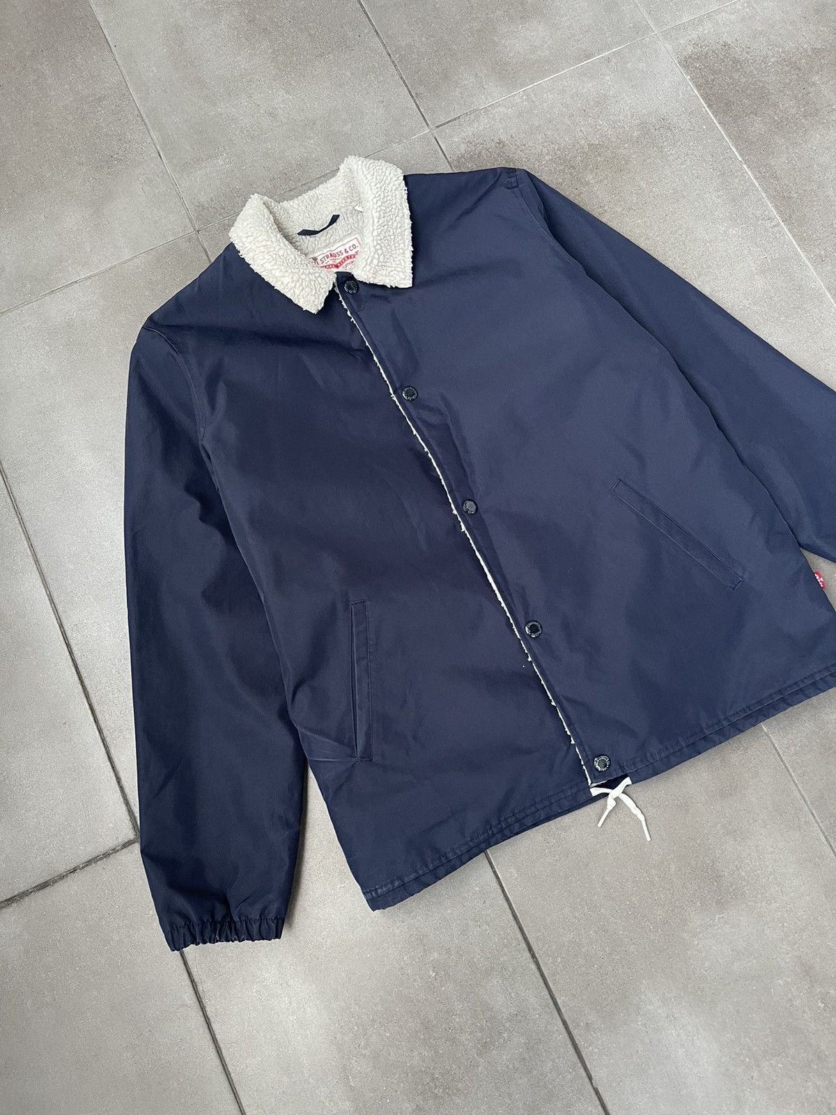 Levi's Levi's Sherpa Navy Nylon Jacket Size US M / EU 48-50 / 2 - 9 Thumbnail