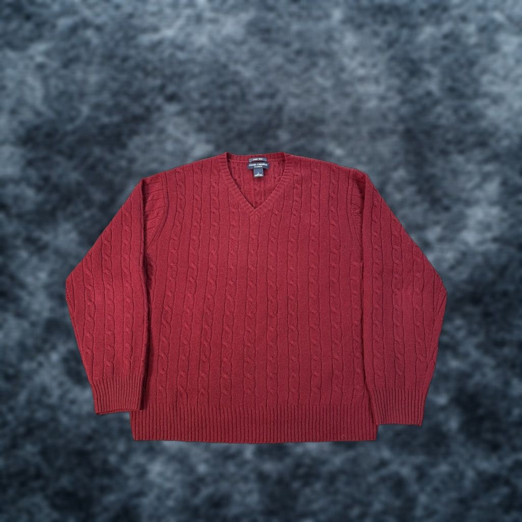 Cremieux Cremieux Sweater Men L Red V-Neck Cable-Knit Pullover Wool Long Sleeve Classic Outdoor Winter Fall Size US L / EU 52-54 / 3 - 1 Thumbnail