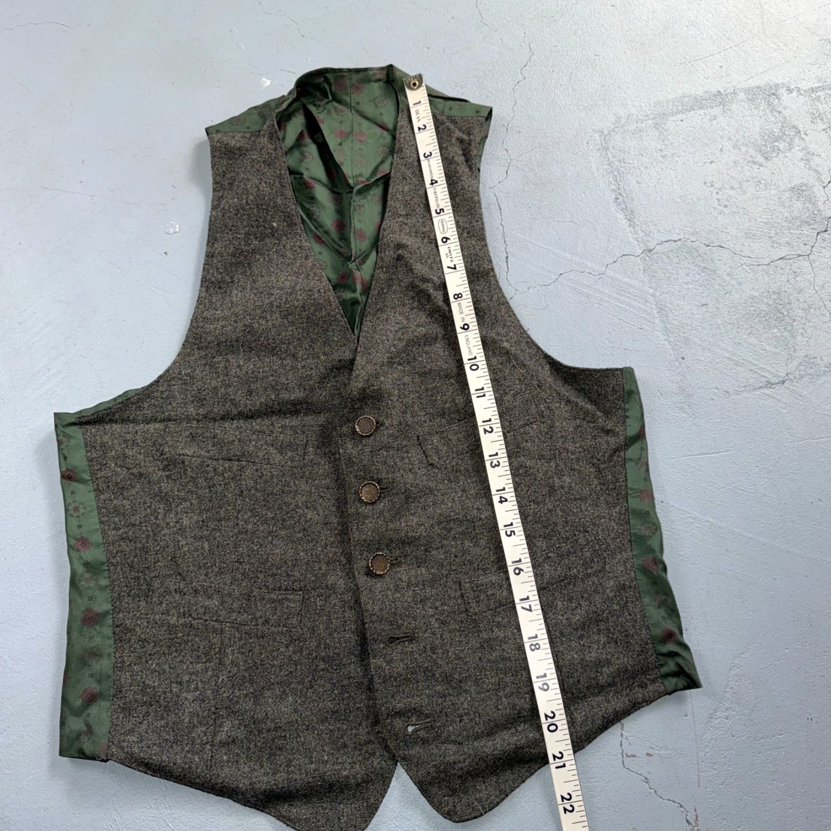 Doublet VINTAGE Vest Mens Gray Green Waistcoat Size S 1940s 1950s Double Sided Rare Suit Size US S / EU 44-46 / 1 - 5 Thumbnail