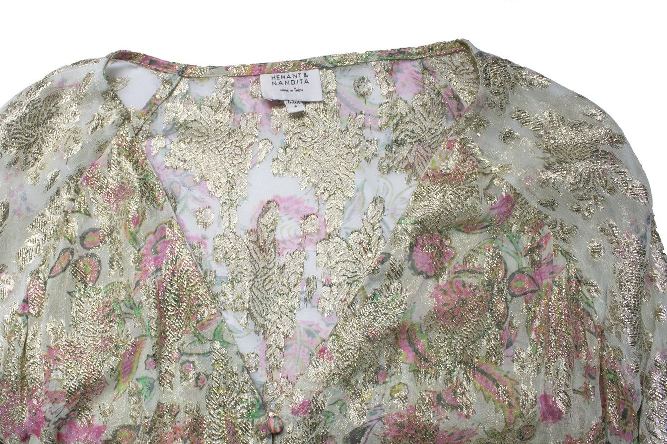 Hemant & Nandita Hemant & Nandita, floral lurex maxi dress Size S / US 4 / IT 40 - 7 Thumbnail