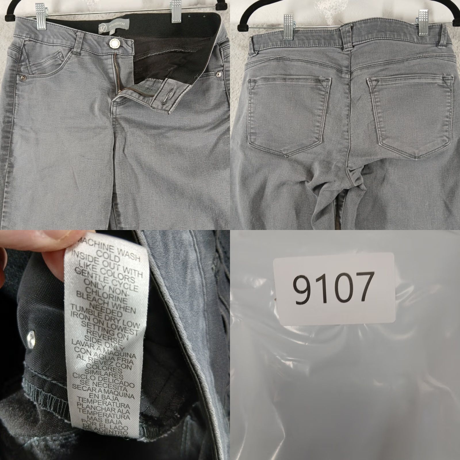 Vintage Wit & Wisdom Jeans Womens 4 Gray Ab-solution Skinny Ankle Mid Rise EUC Size 27" / US 4 / IT 40 - 8 Thumbnail