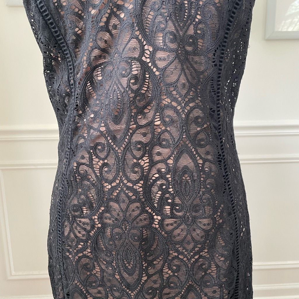 Topshop TopShop Black Strappy Lace Cocktail Homecoming Dress 8 Size M / US 6-8 / IT 42-44 - 3 Thumbnail