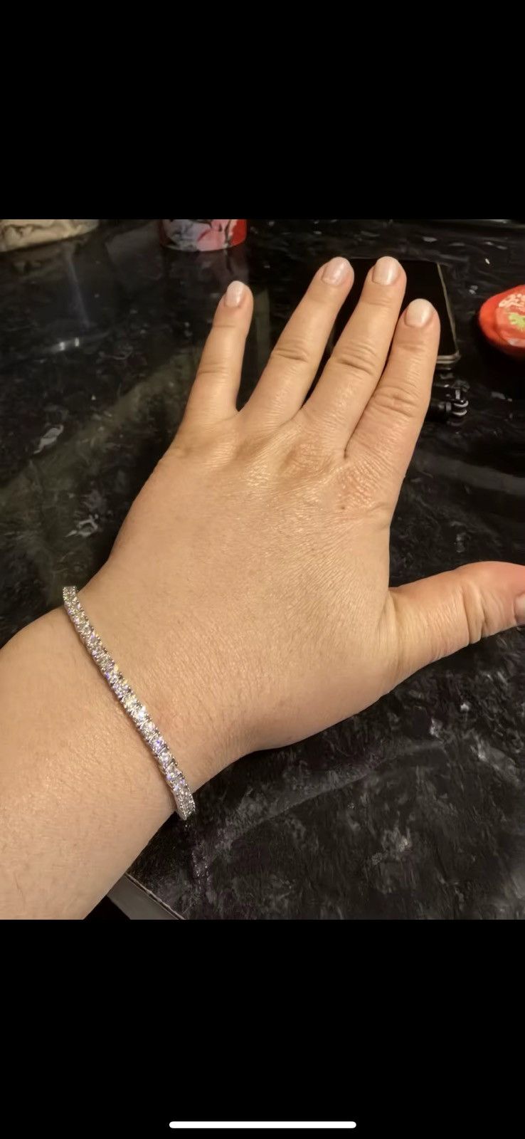Other × Vintage 925 sterling silver 3mm .1ct moissanite bracelet Size ONE SIZE - 2 Thumbnail