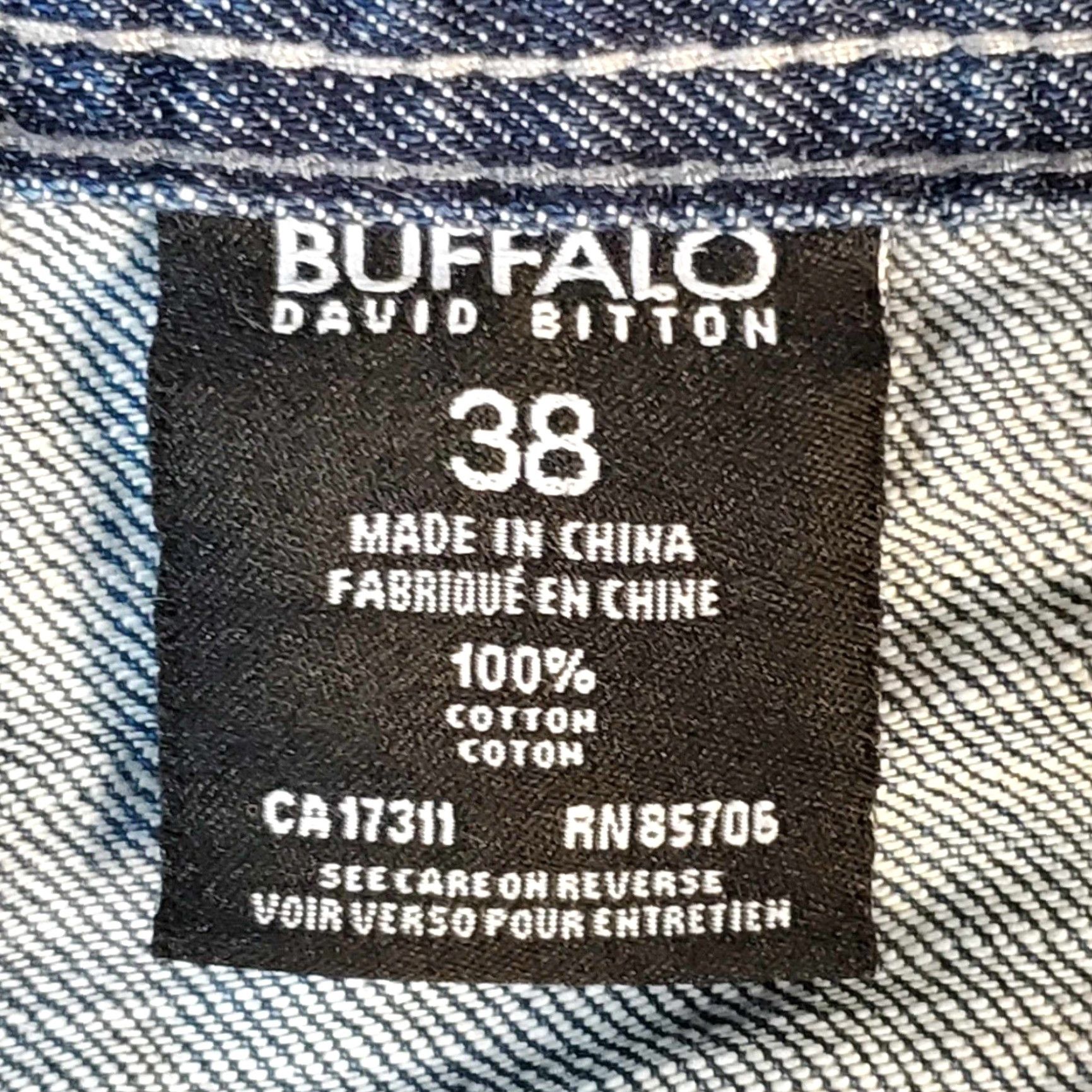 Buffalo David Bitton Buffalo David Bitton Jeans Mens 38 Blue Denim Straight Leg 38x31 Regular Inseam 30in 5-Pocket Denim Jeans Size US 38 / EU 54 - 2 Thumbnail