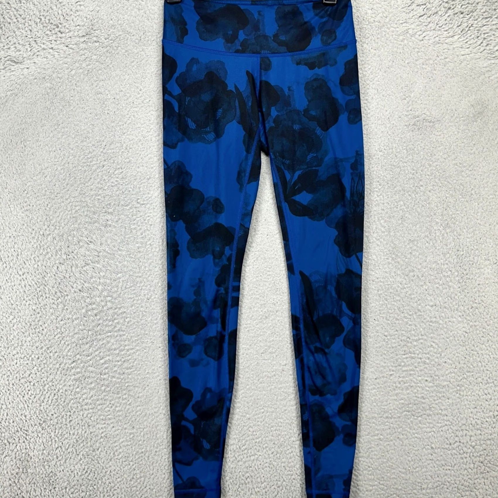 Lululemon Lululemon Womens Legging Pants 4 Blue Floral Mid Rise Workout Pull On Stretch Size 27" / US 4 / IT 40 - 2 Thumbnail