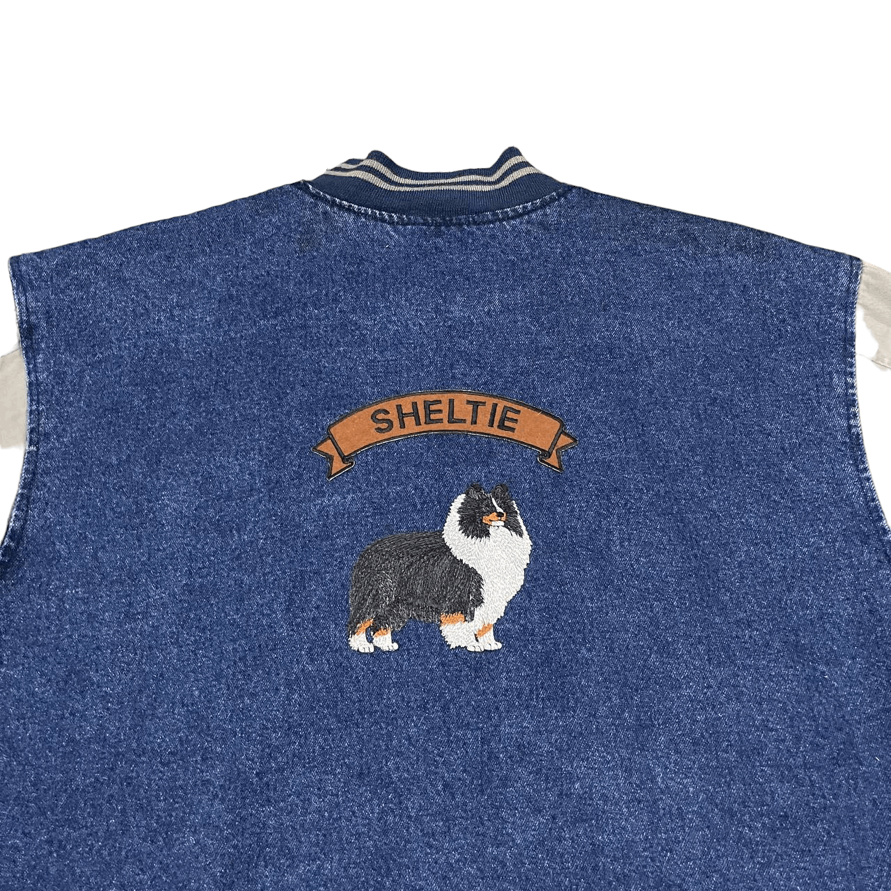Vintage Vintage Luna Pier Dog Embroidery Denim Varsity Jacket Size US XL / EU 56 / 4 - 2 Thumbnail