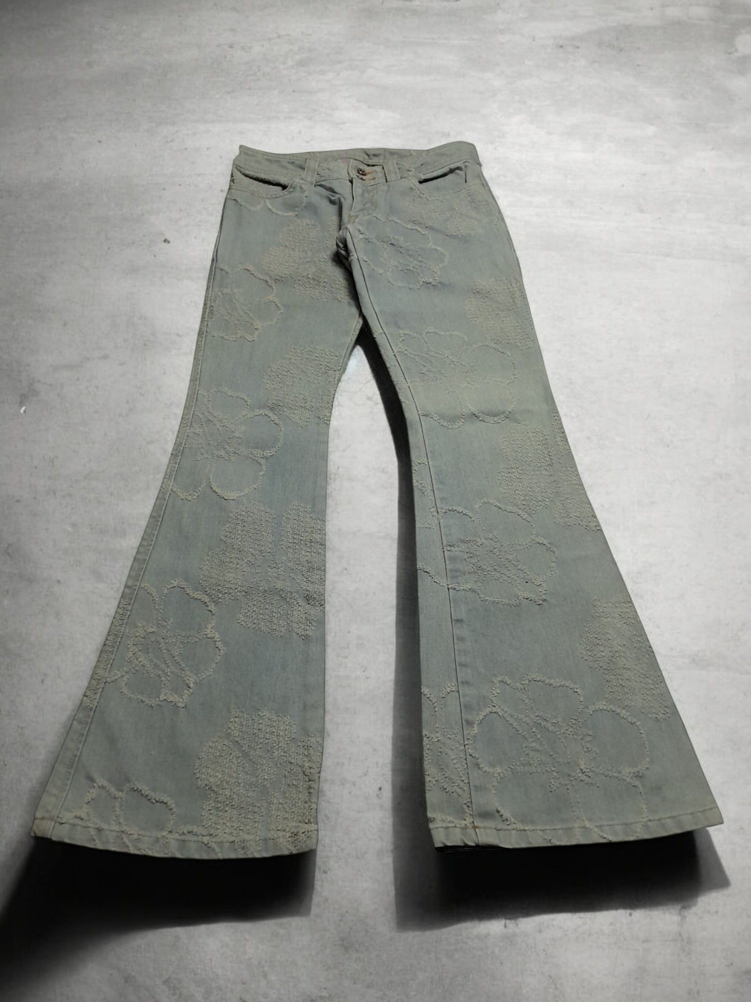 Japanese Brand × Tornado Mart Alba Rosa Pattern Flare Jeans Size US 30 / EU 46 - 1 Thumbnail