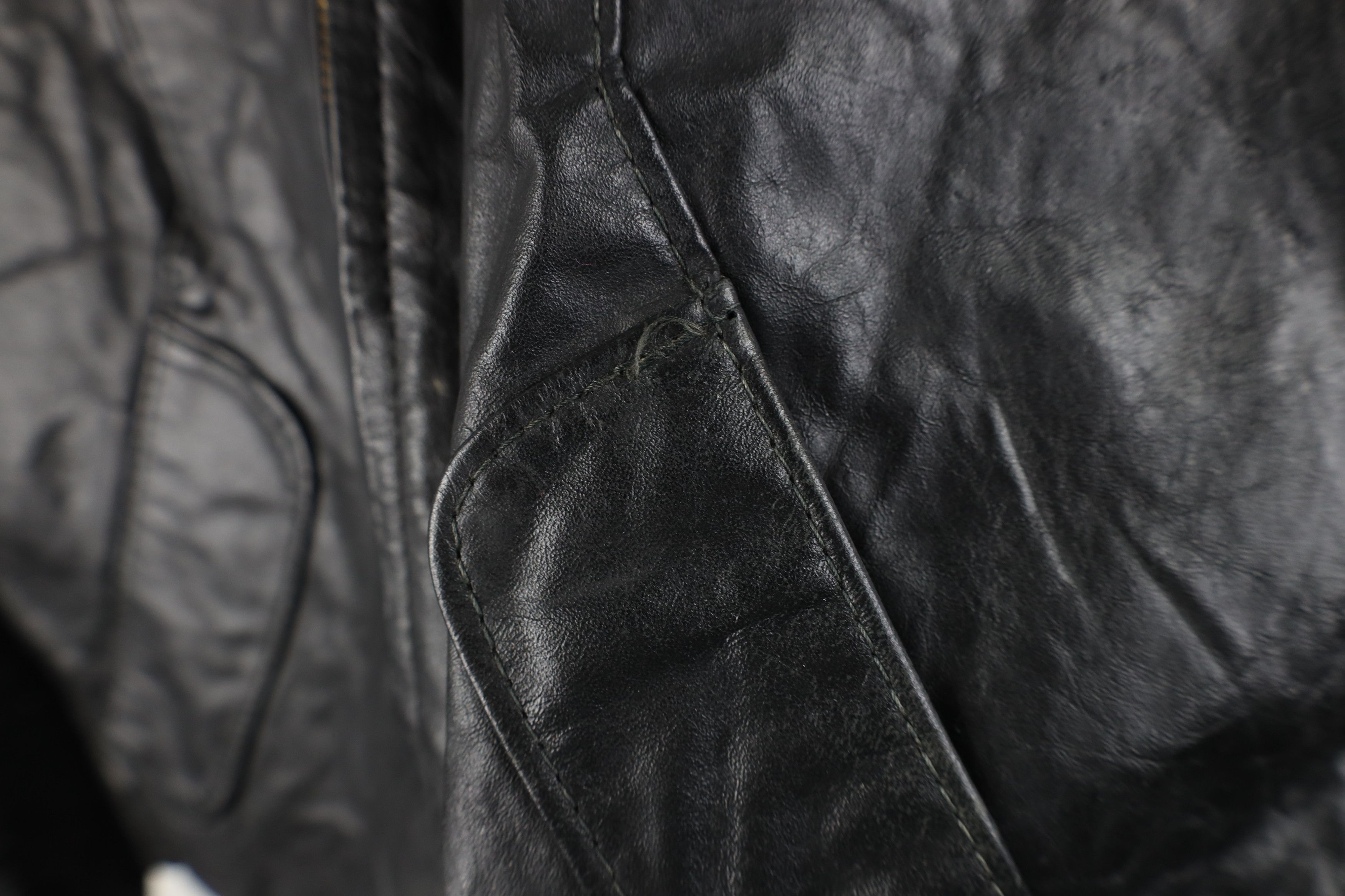 Vintage Vintage 60s 70s Streetwear Leather Bomber Jacket Black Size M / US 6-8 / IT 42-44 - 6 Thumbnail