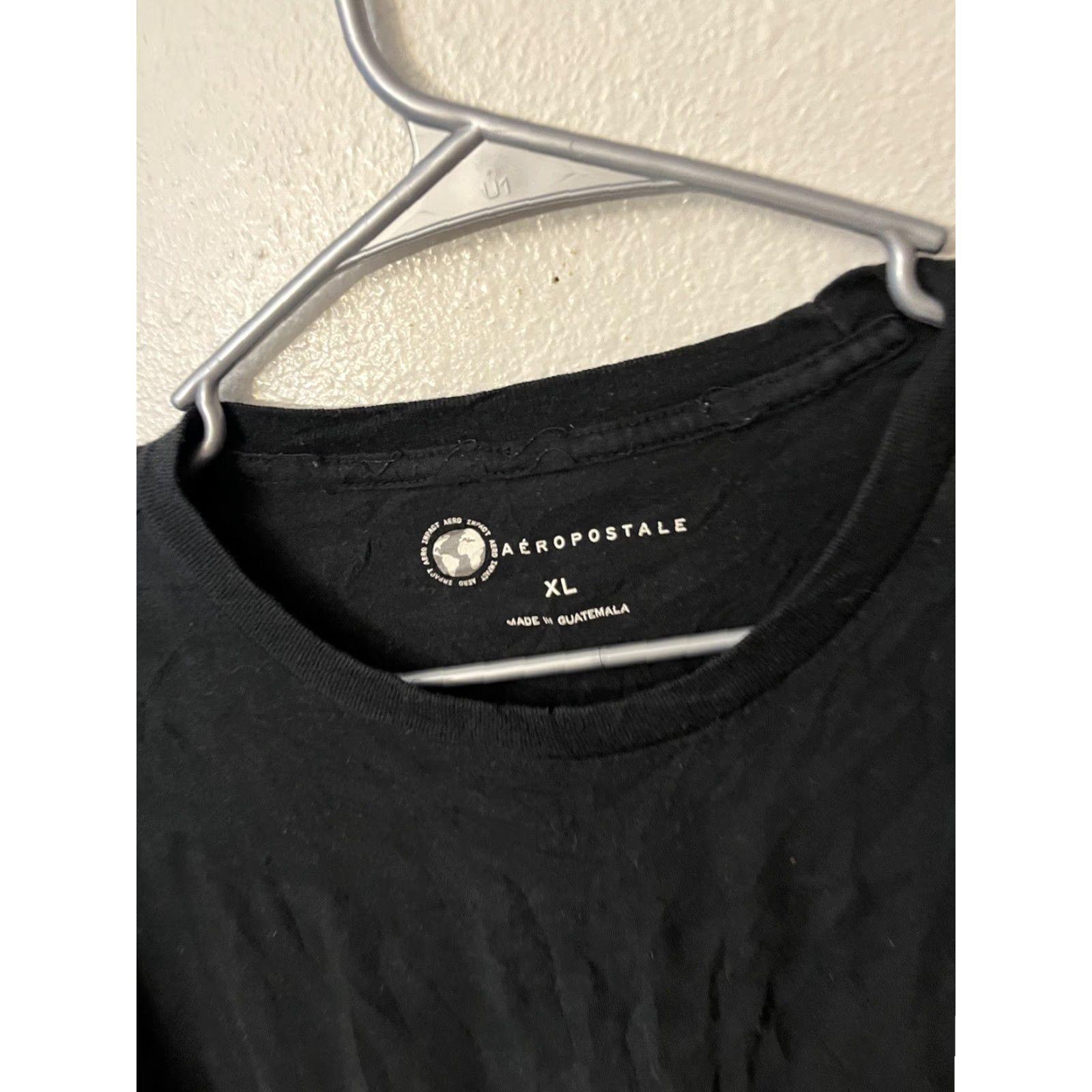 Aeropostale VINTAGE Aeropostale Solid Tee Mens T-Shirt XL Black Logo Short Sleeve Casual Men T-Shirt Regular Fit - Mens Size US XL / EU 56 / 4 - 2 Thumbnail