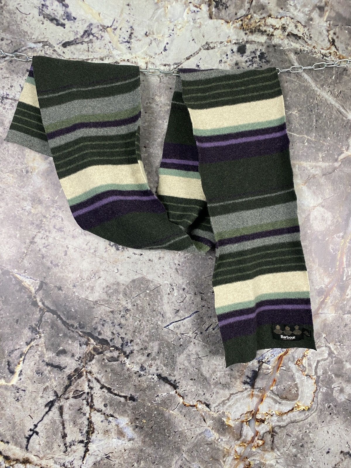 Barbour × Vintage Men’s Sheep Wool Scarf Barbour Luxury Streetwear Size ONE SIZE - 1 Thumbnail