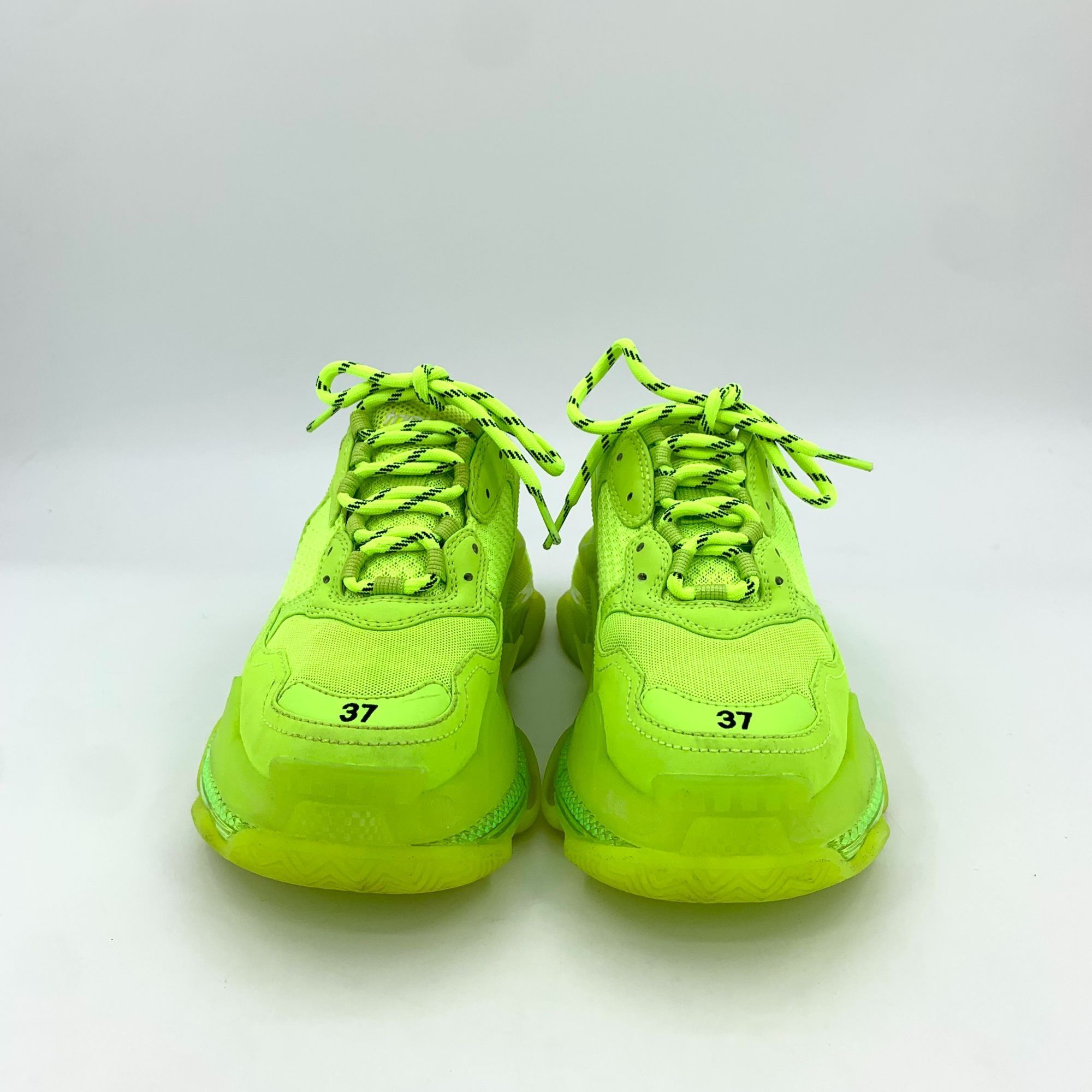 Balenciaga Balenciaga Fluorescent Yellow Triple S Sneakers Size 37 Mesh Size US 7 / IT 37 - 10 Thumbnail